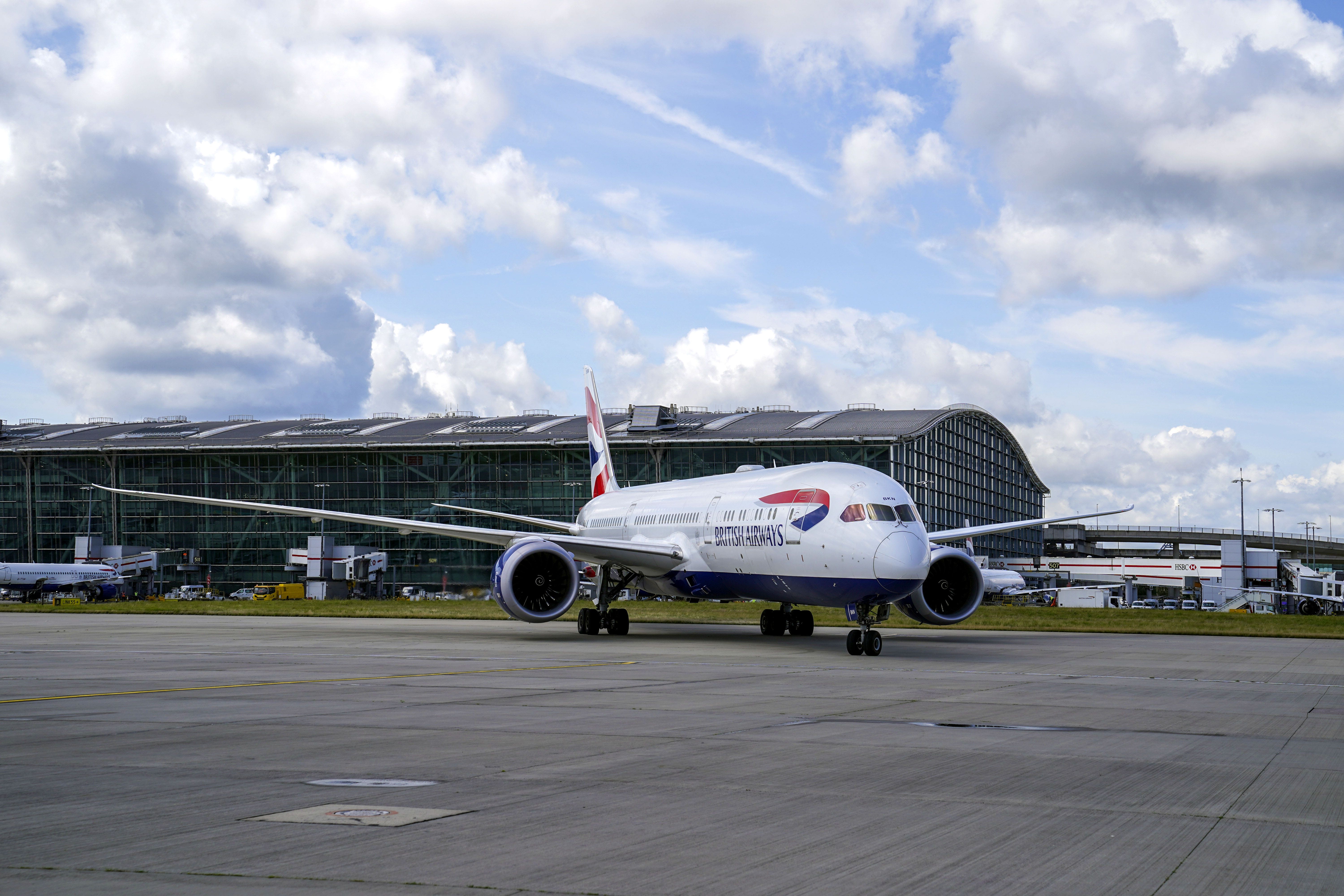 A British Airways Boeing plane at Heathrow airport