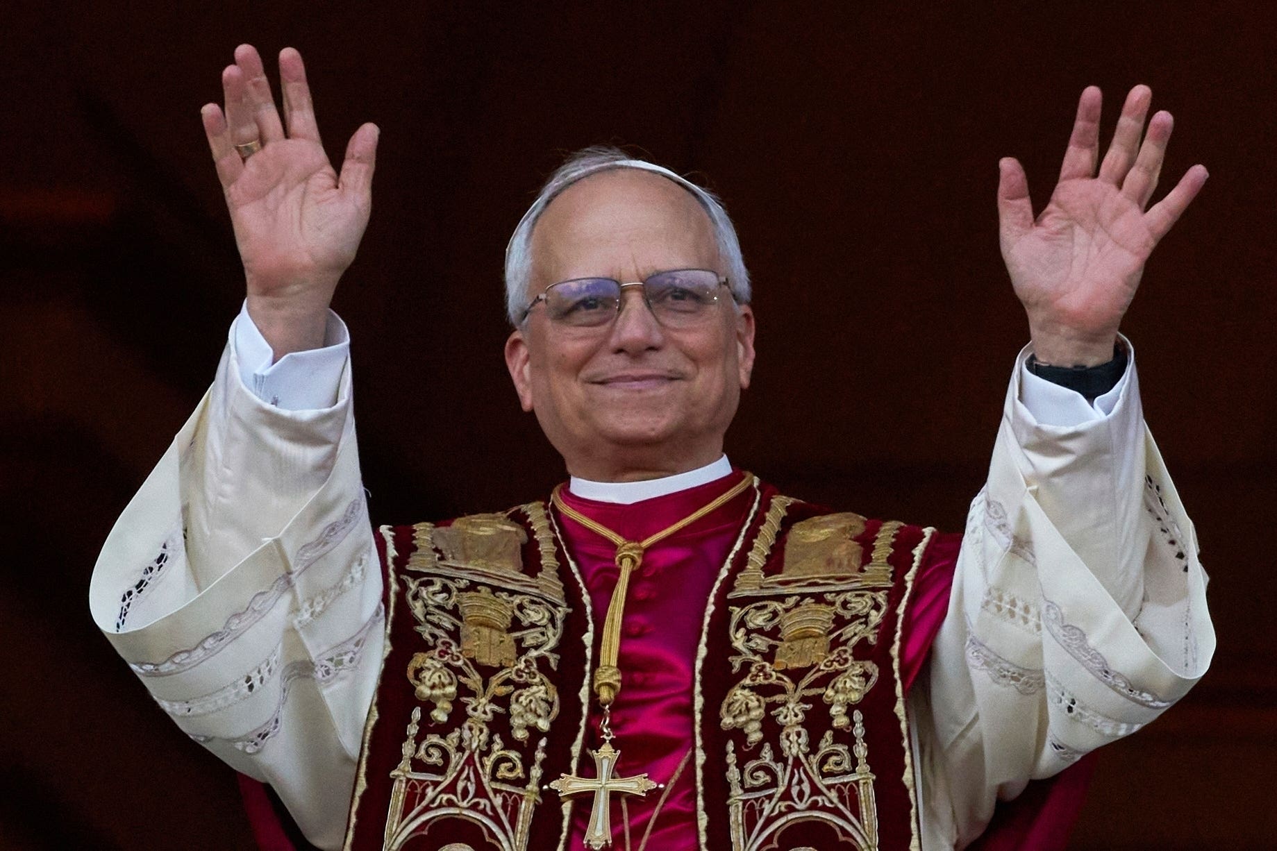 Newly elected Pope Leo XIV appears at the balcony of St. Peter’s Basilica (Andrew Medichini/AP)