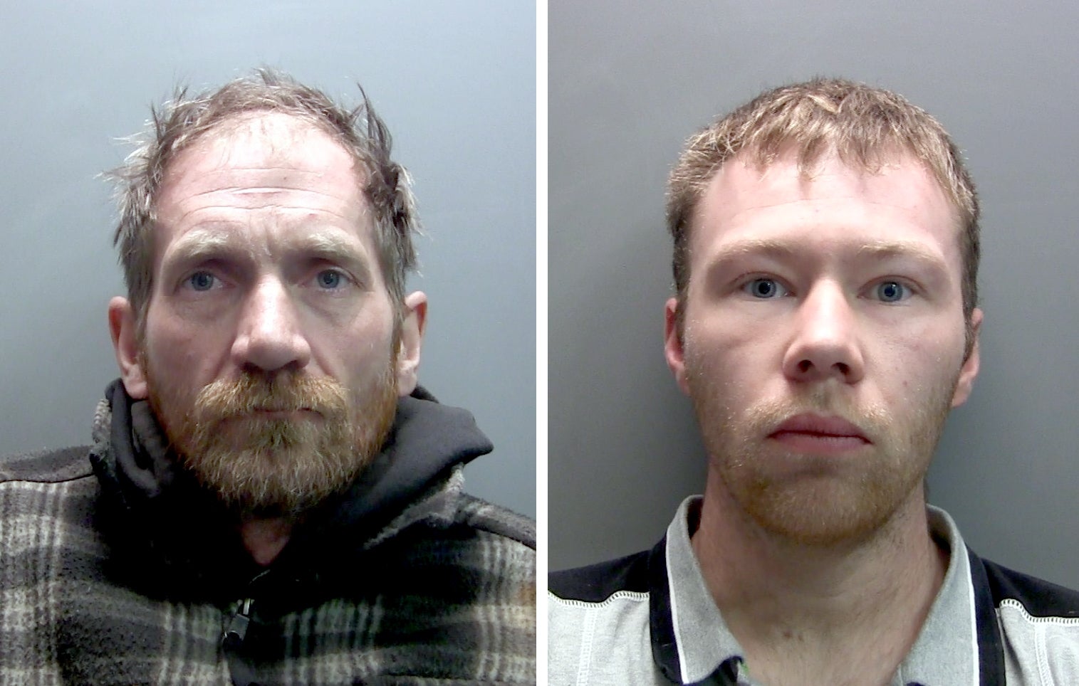 Graham, 39, left, and Adam Carruthers, 32, were found guilty at Newcastle Crown Court of criminal damage on Friday