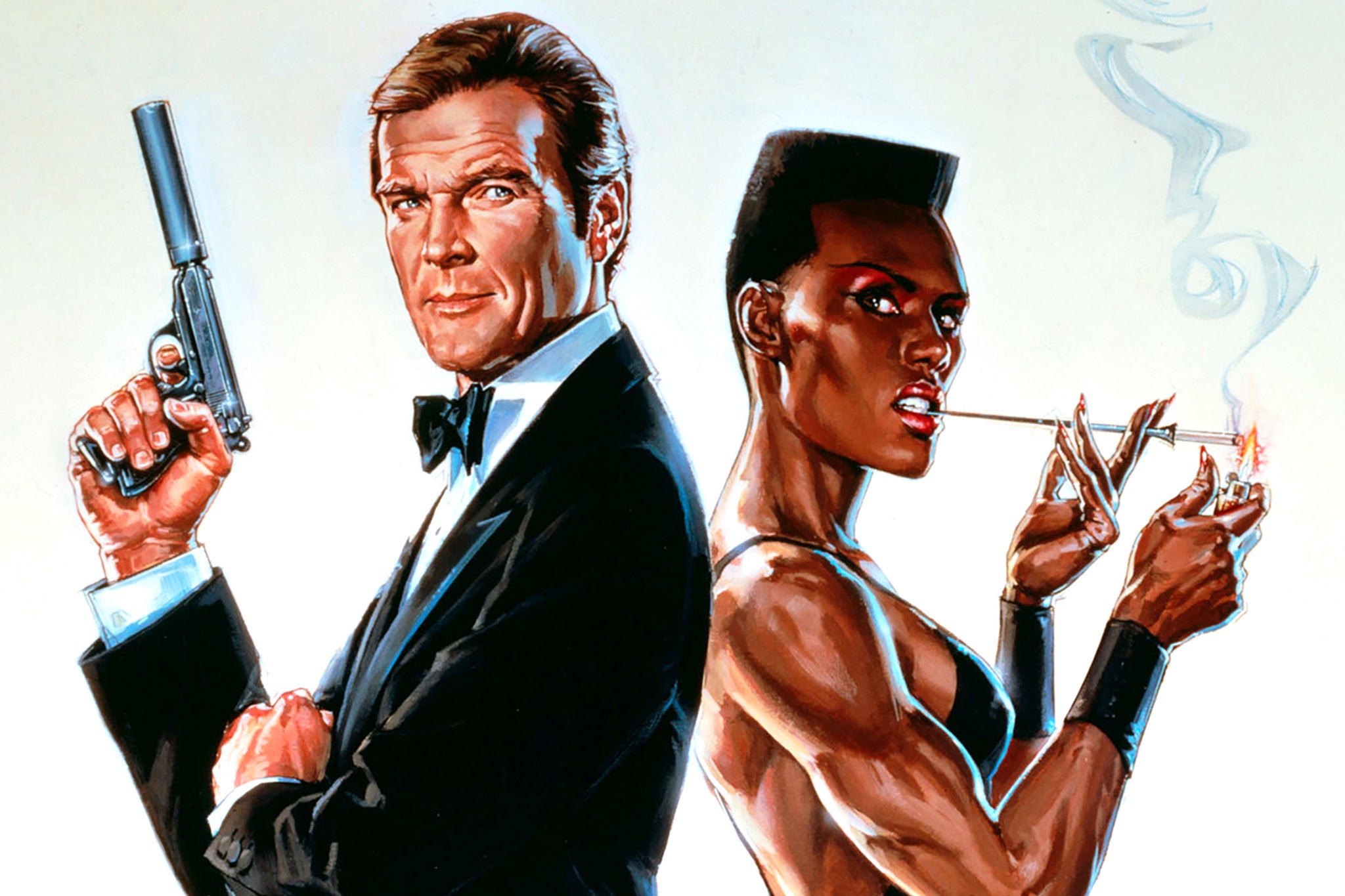  Roger Moore and Grace Jones in ‘A View to a Kill’