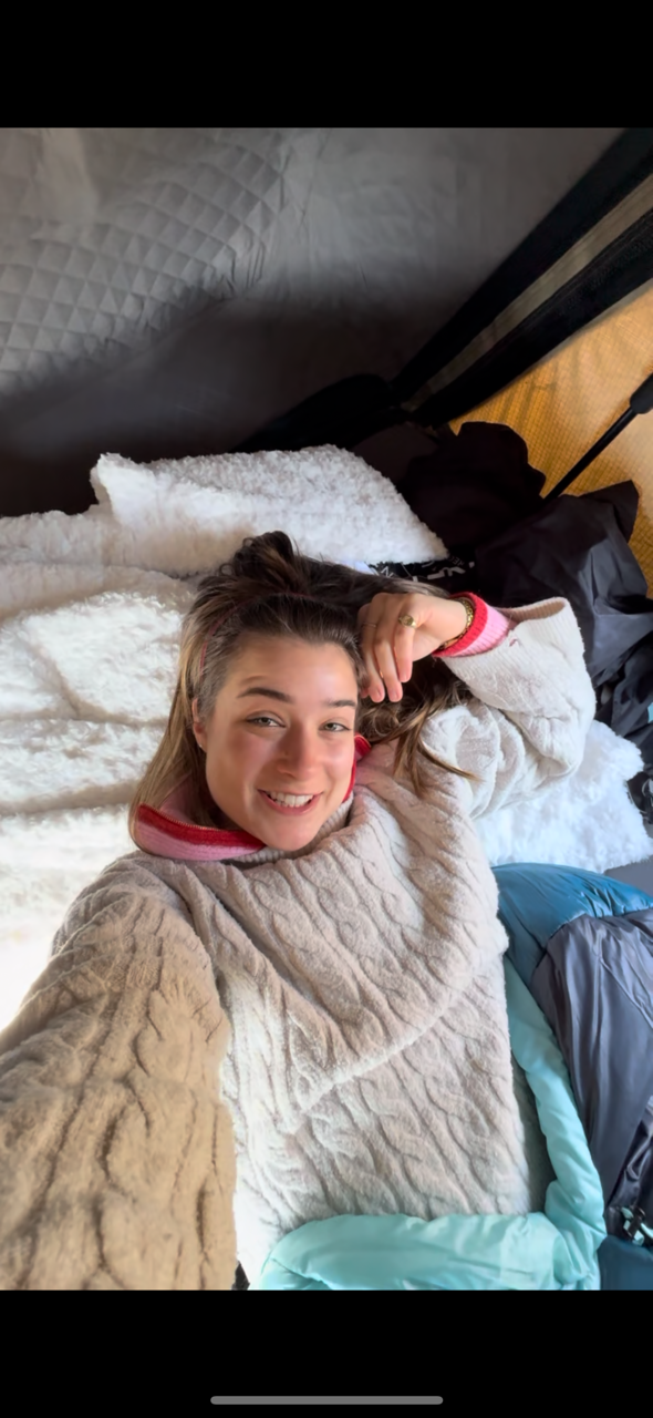 Tati slept in a roof tent on her Ineos Grenadier Trailmaster