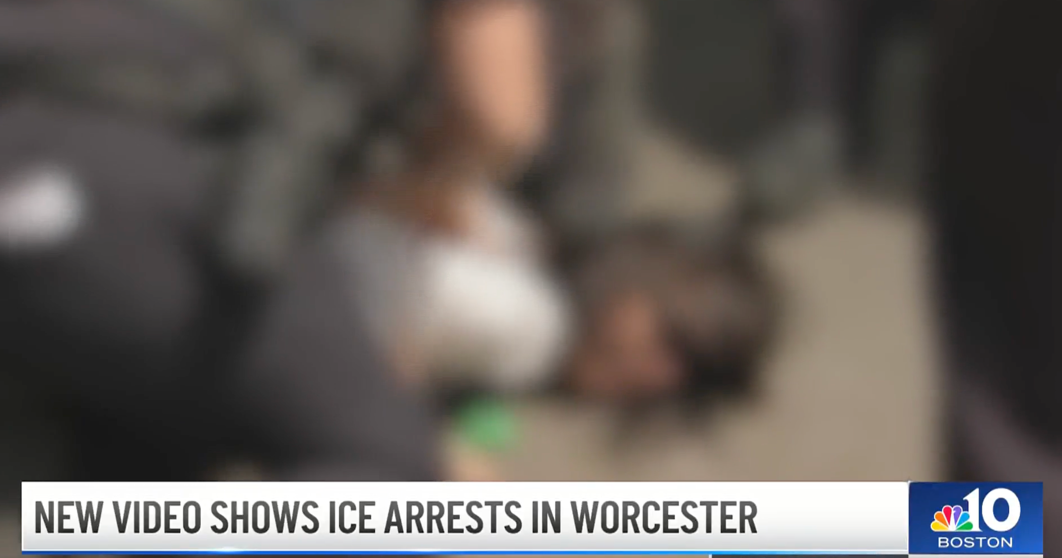 Blurred footage shows the moment one person, believed to be the ICE detainee’s teen daughter, was restrained by authorities during Thursday's chaotic scenes