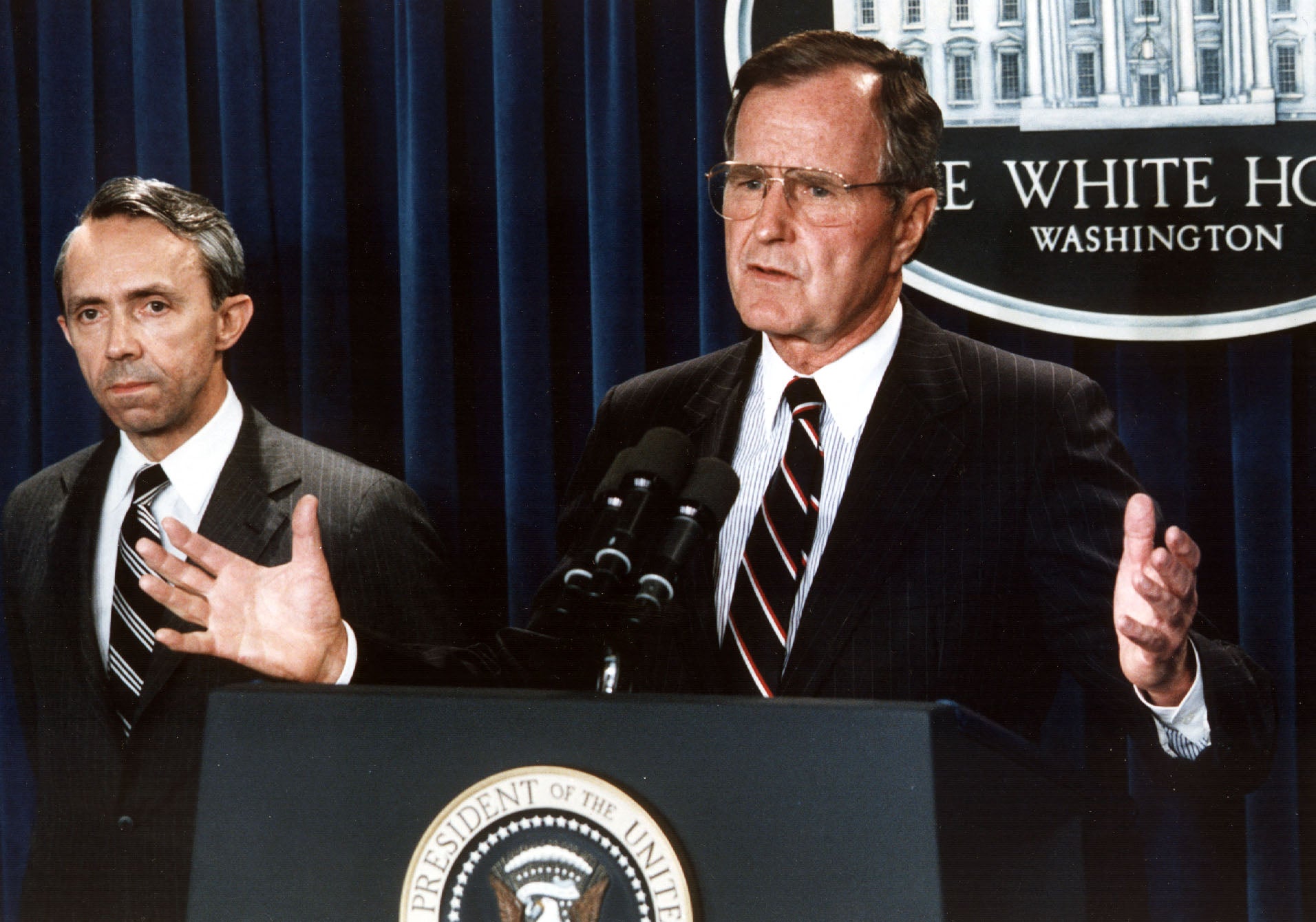 President George HW Bush announces Souter as his Supreme Court nominee in July 1990