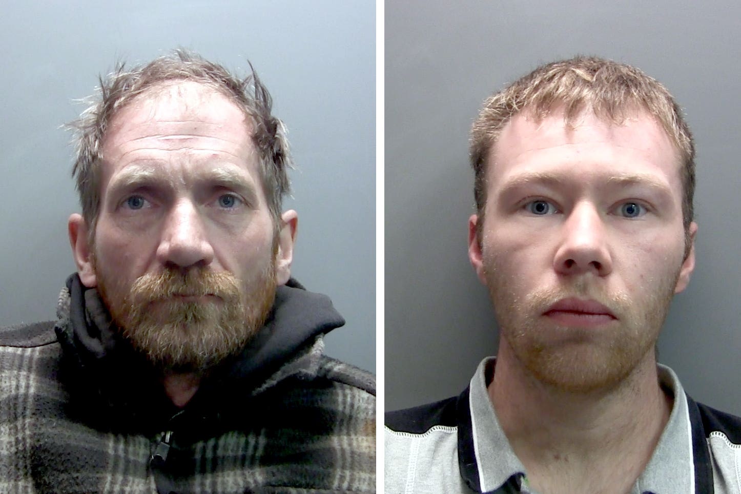 Daniel Graham, left, and Adam Carruthers have been convicted of chopping down the tree at Sycamore Gap (Northumbria Police/PA)