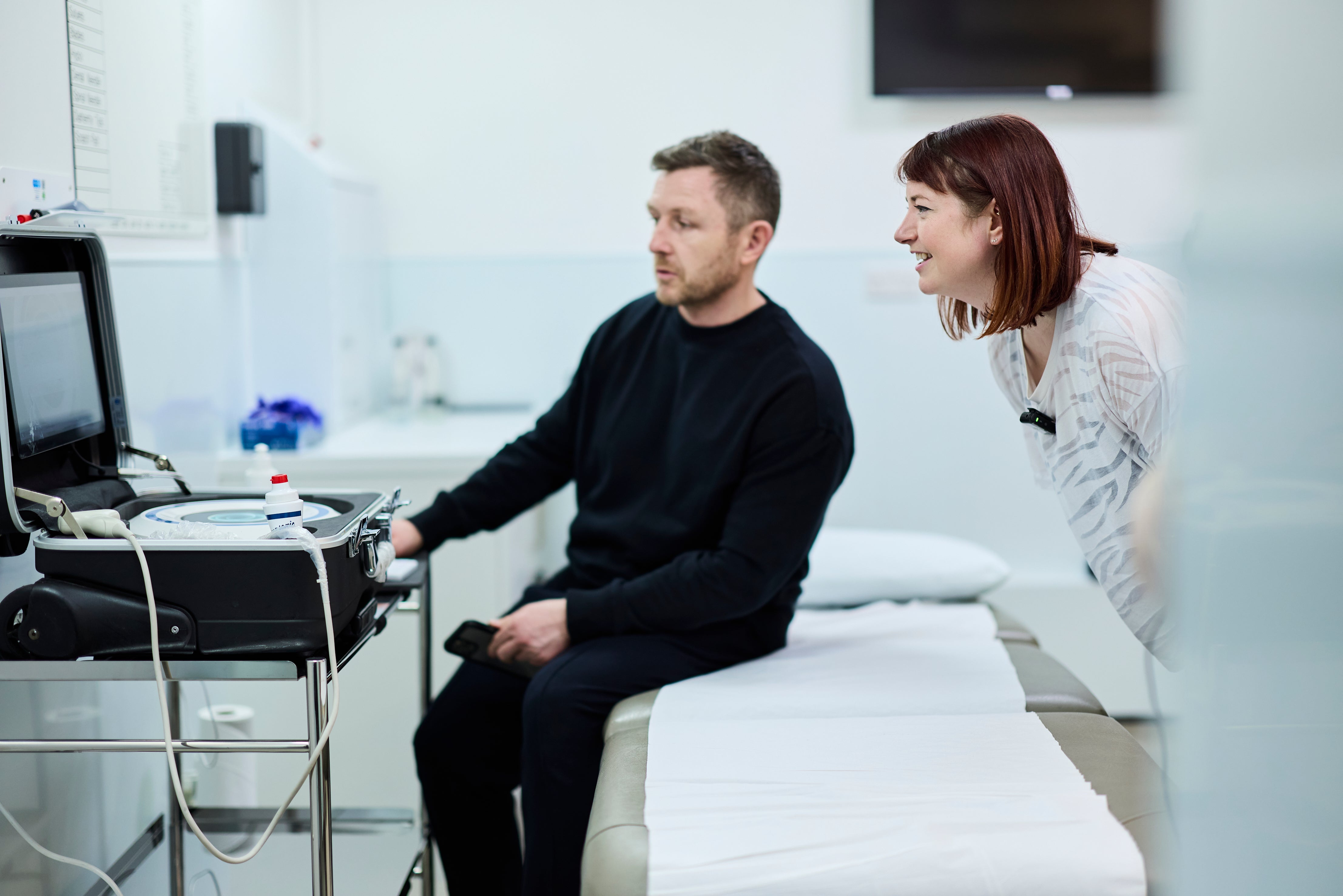 During the session, bones are scanned for density and fracture risk