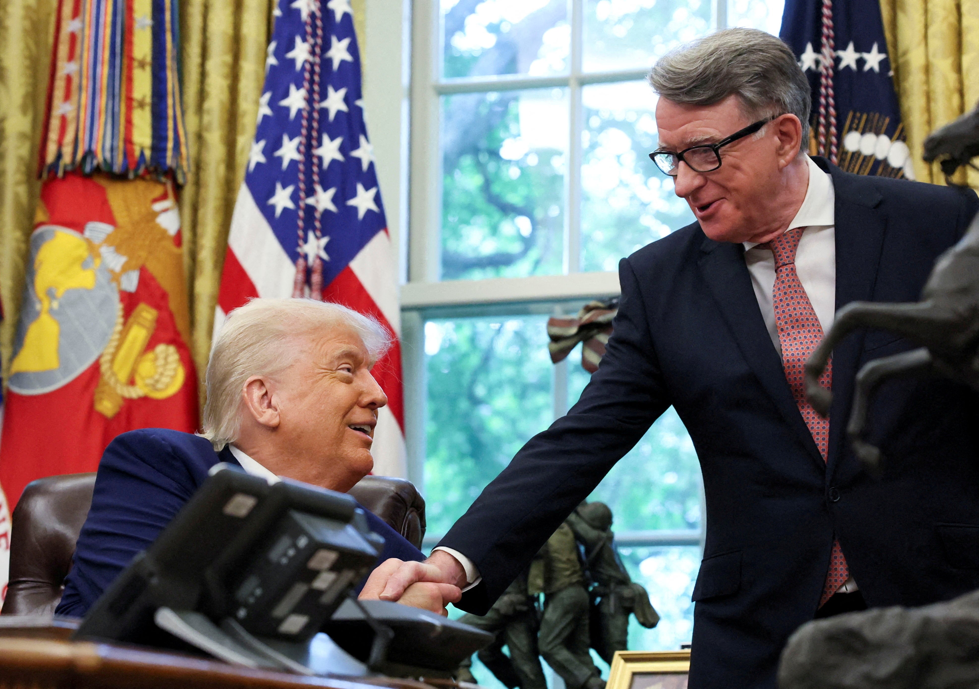 Mandelson with Trump earlier this month