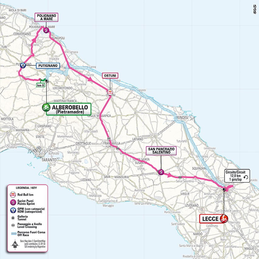 Giro d'Italia – stage four map
