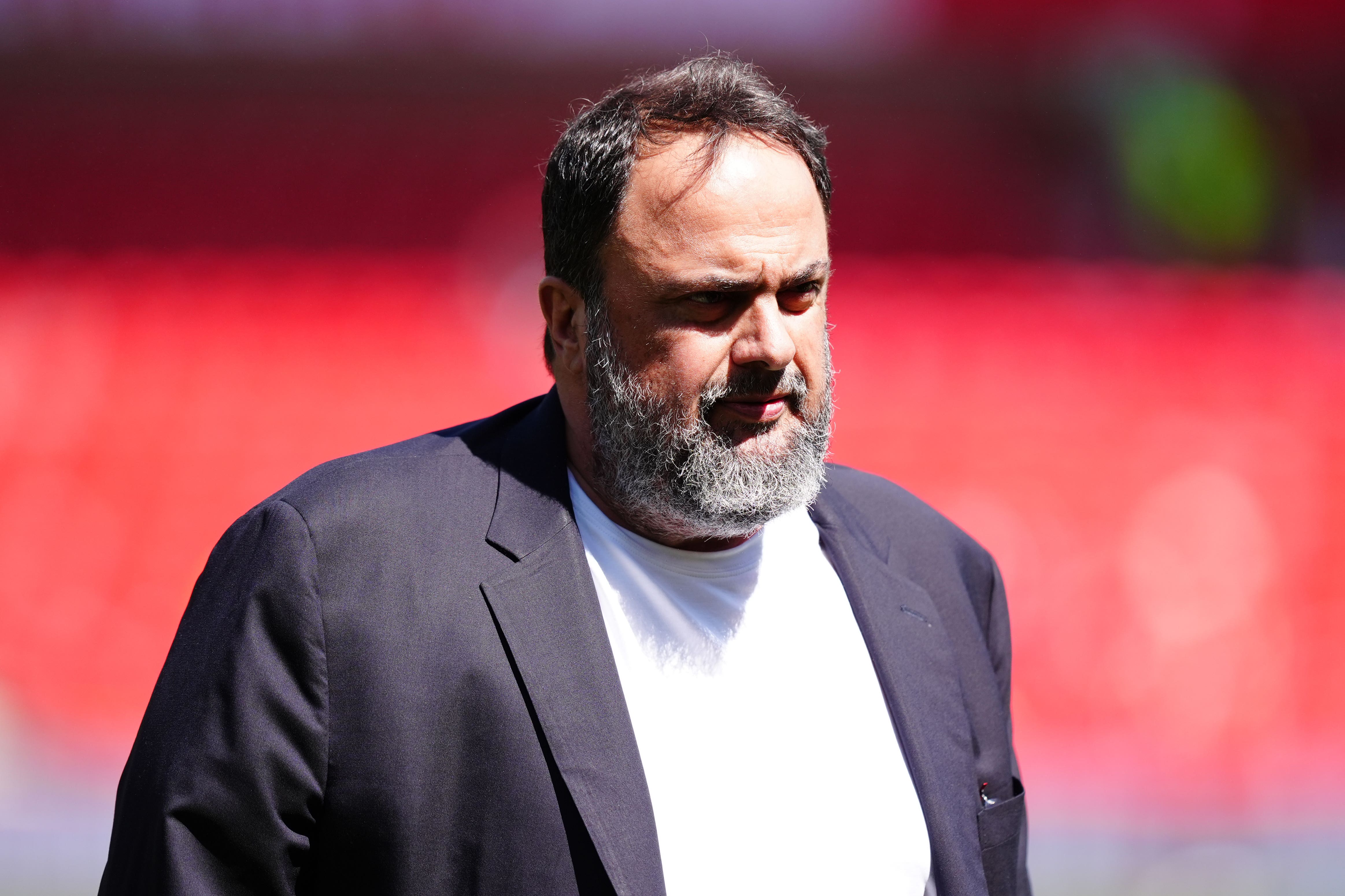 Evangelos Marinakis stormed onto the pitch to remonstarate with manager Nuno