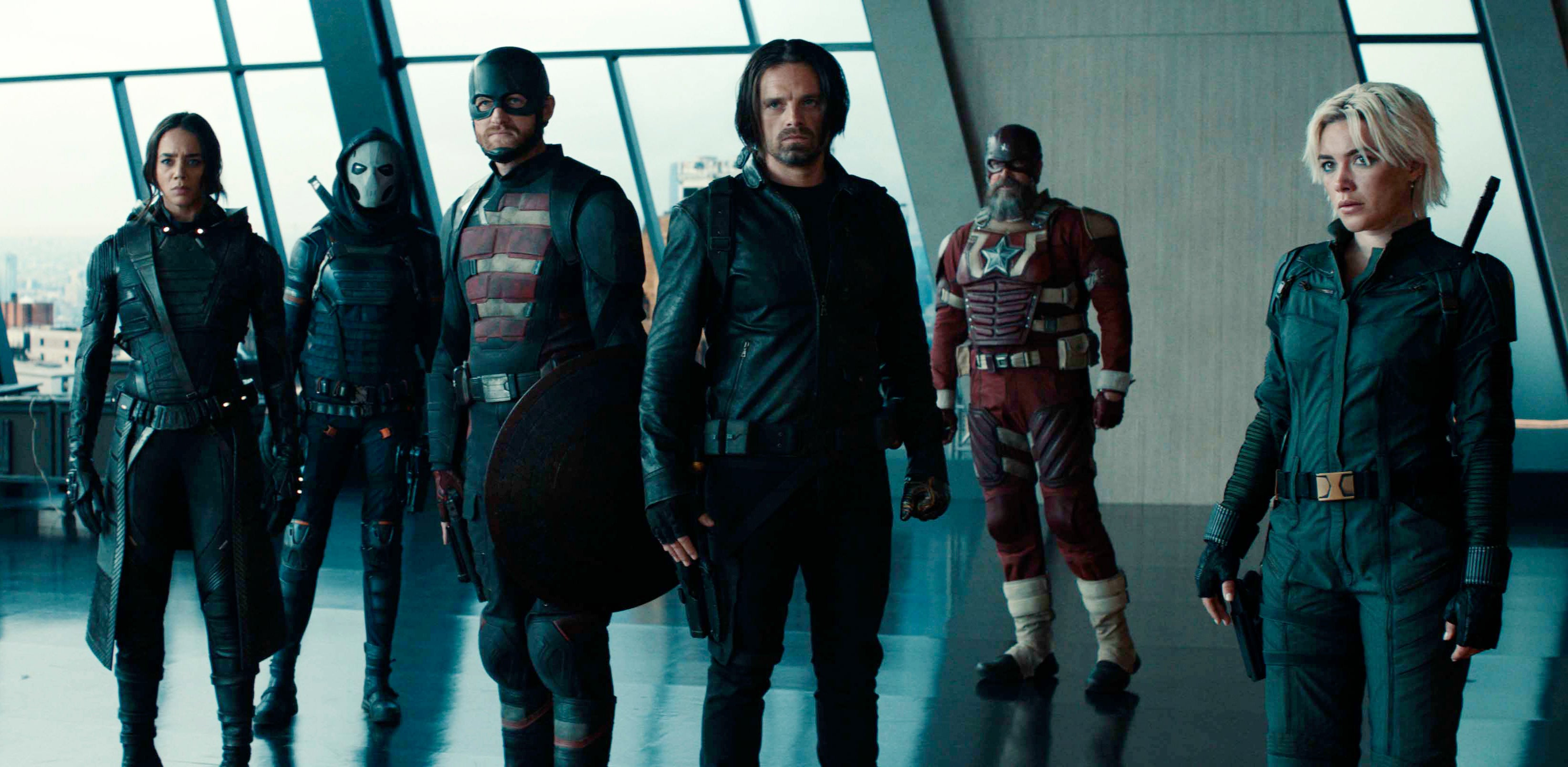 Hannah John-Kamen, Olga Kurylenko, Wyatt Russell, Sebastian Stan, David Harbour and Florence Pugh ‘Thunderbolts’