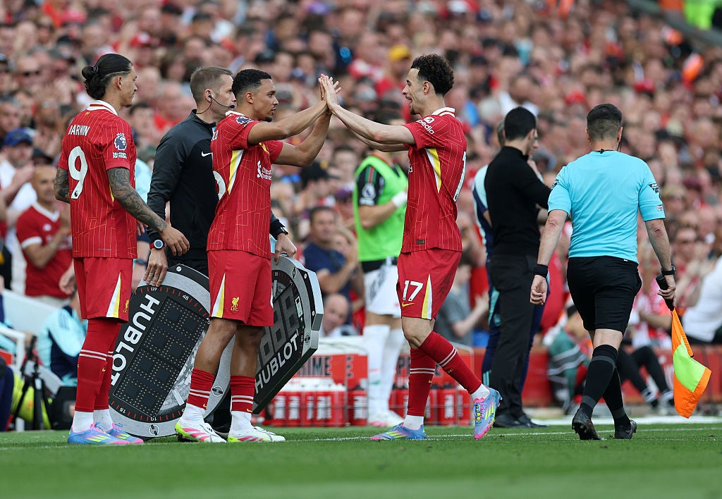 Alexander-Arnold came on to a mixed reception in the second half