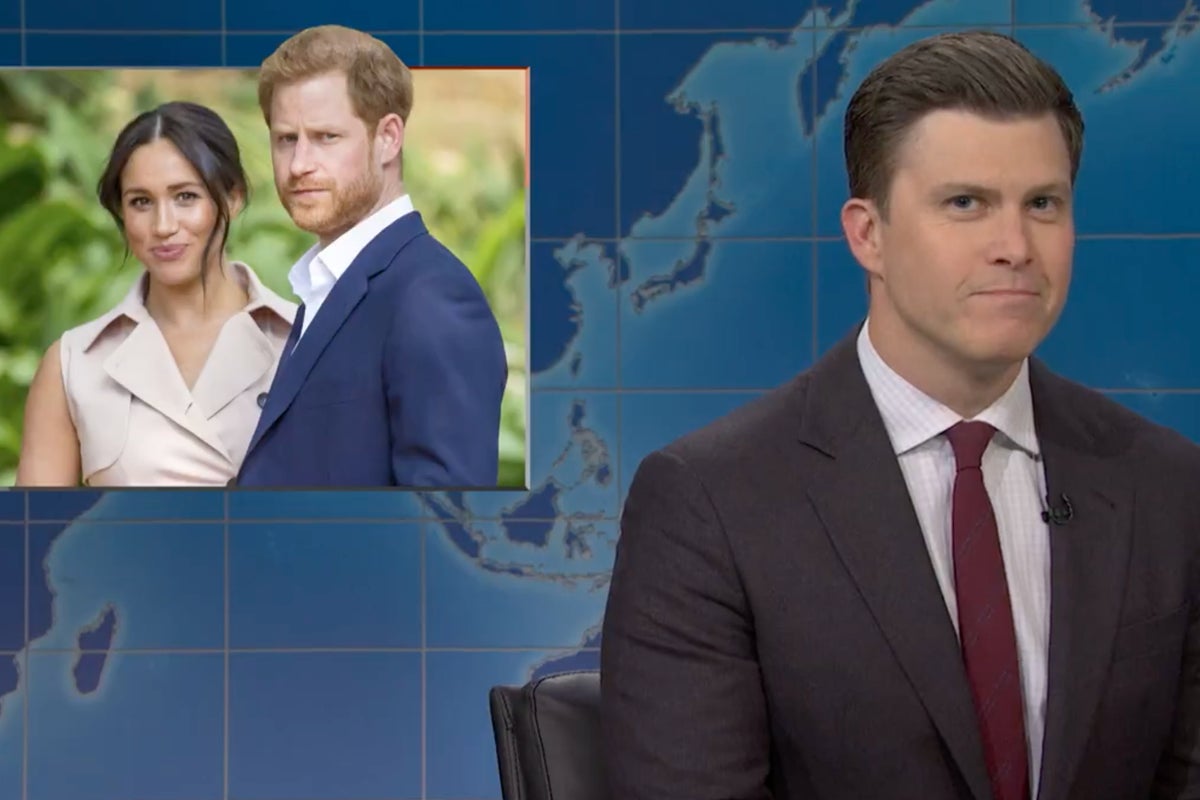 Colin Jost jokes Harry and Meghan key to trade deal: ‘Britain demands we keep them’