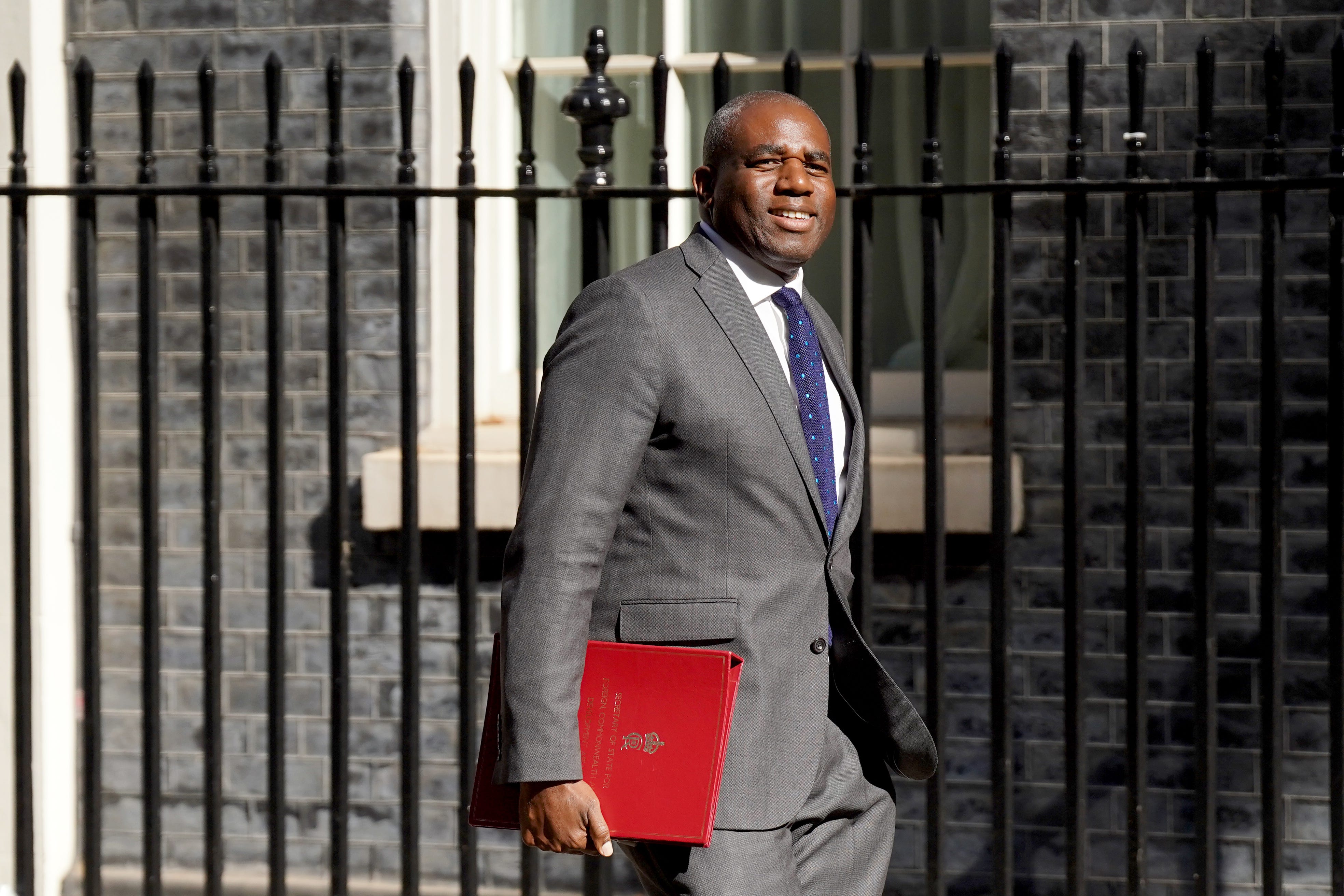 Foreign Secretary David Lammy arrives in Downing Street, London (PA)