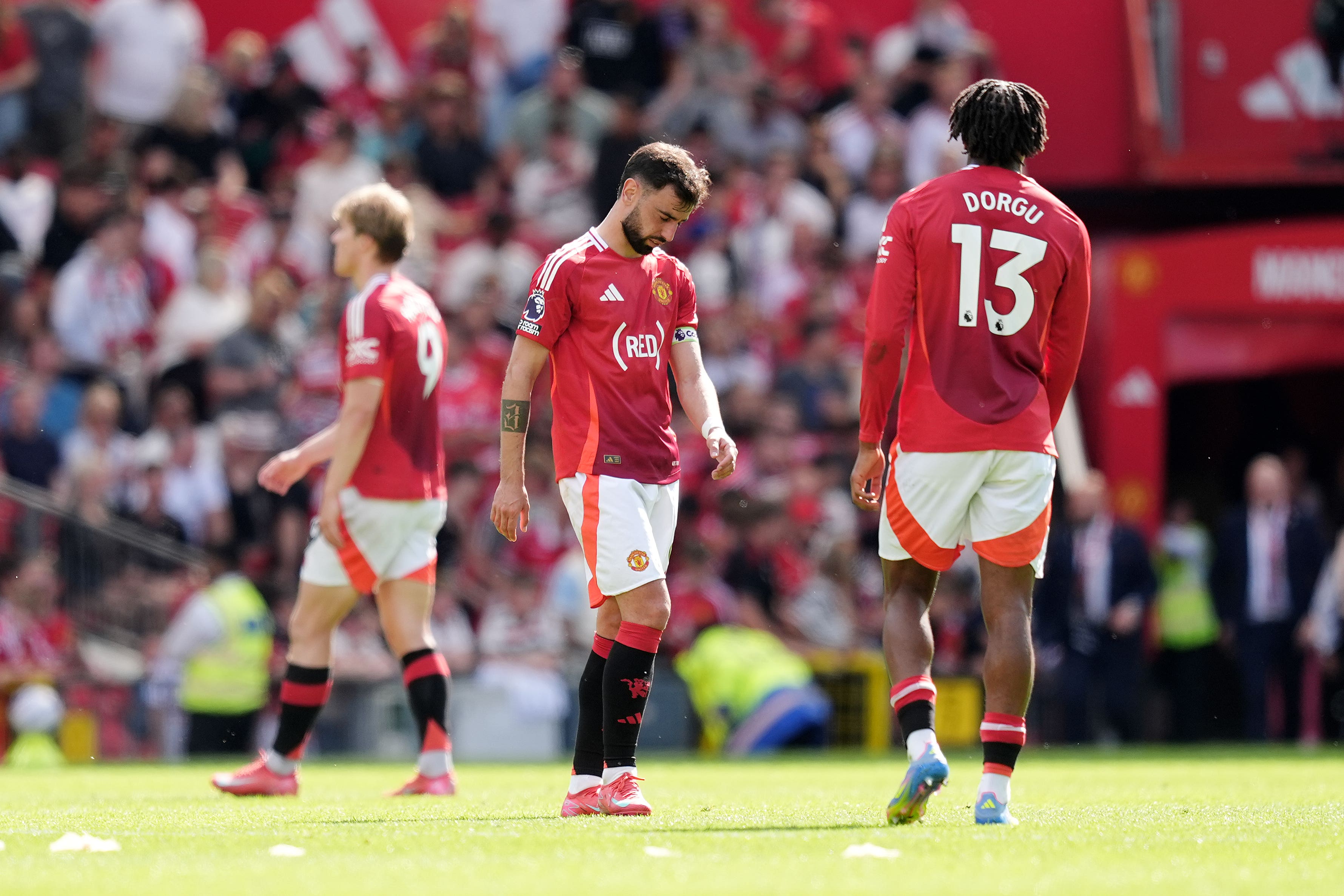 Manchester United’s Bruno Fernandes would not blame European action for another Premier League loss (PA)