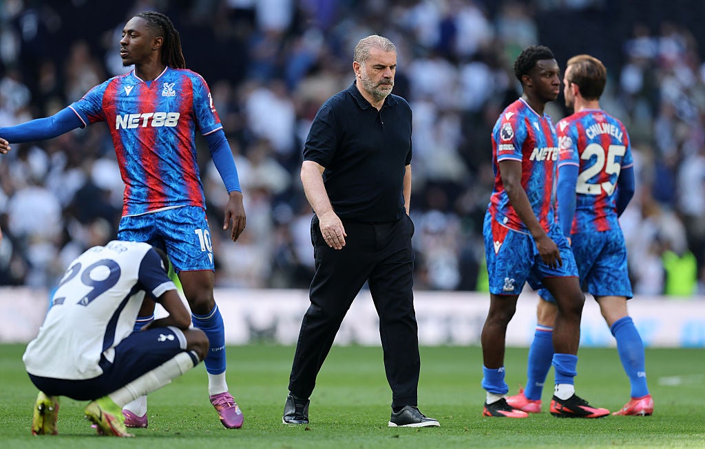 While Postecoglou’s Spurs lost 2-0 at home to Crystal Palace