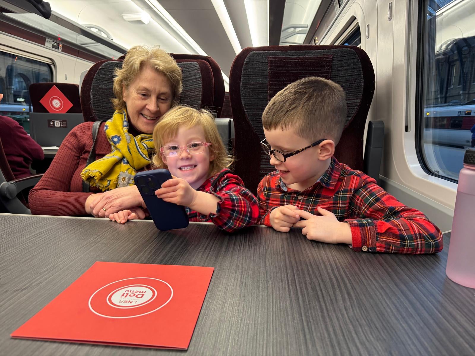 Kathryn Oddie with her grandchildren George and Hattie
