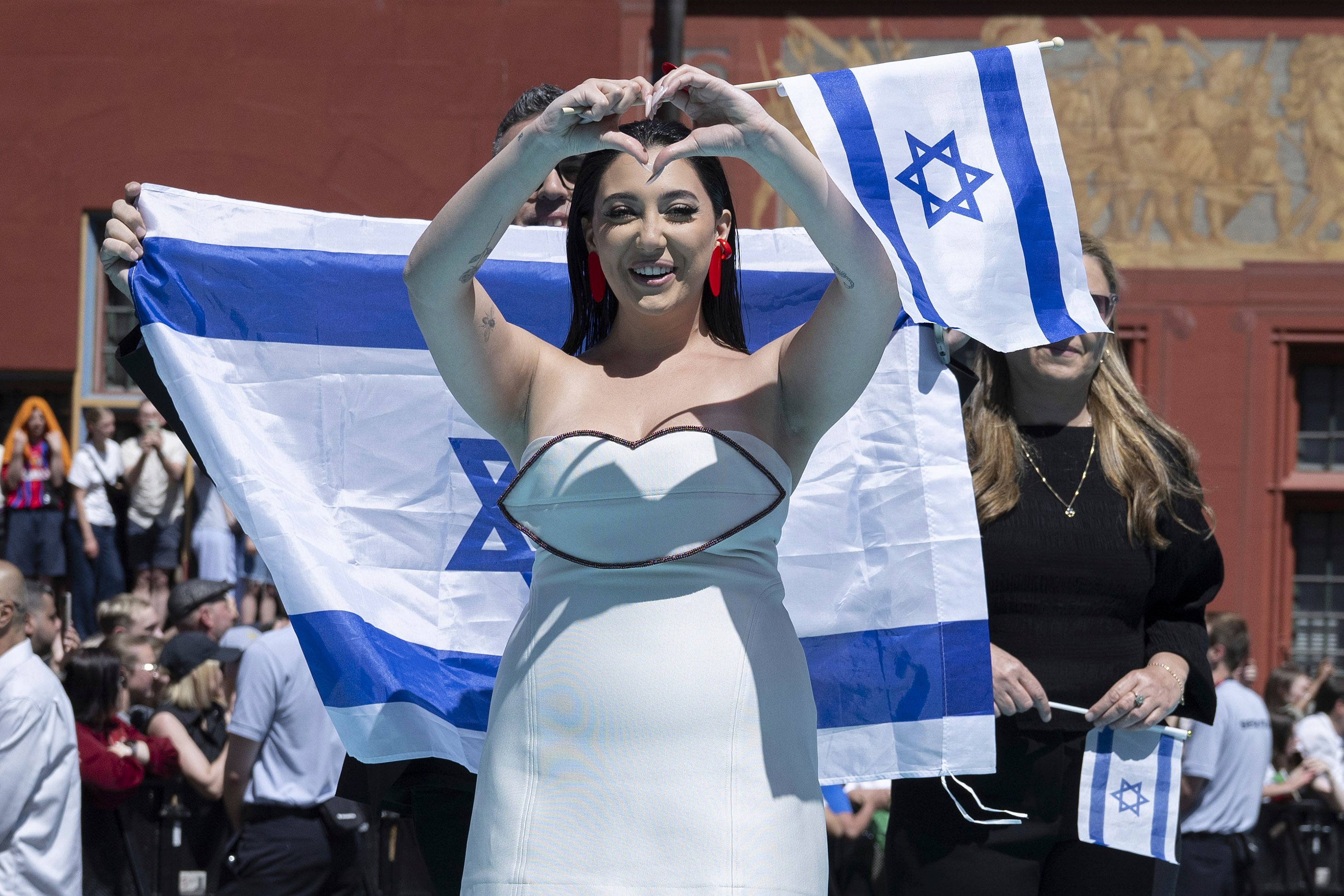 Yuval Raphael at the 2025 Eurovision opening ceremony