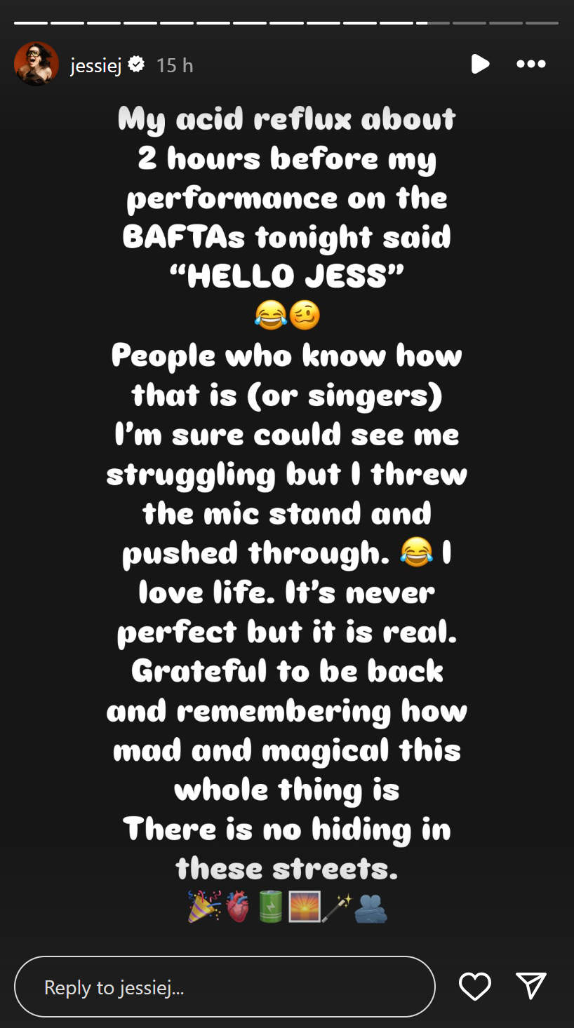 Jessie J shares her struggles with her fans