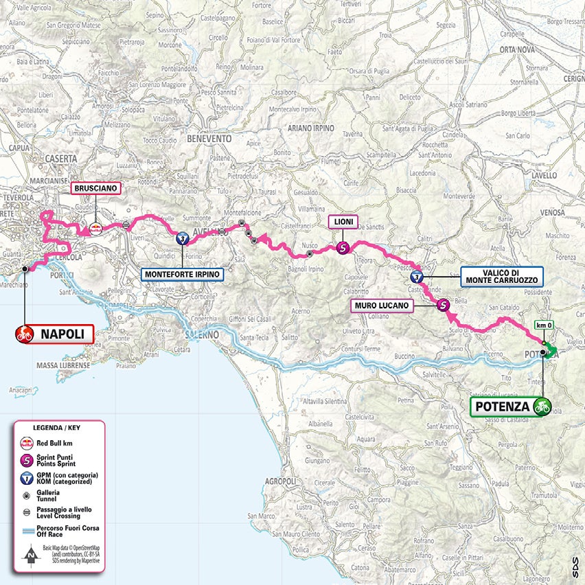 Giro d'Italia – stage six map