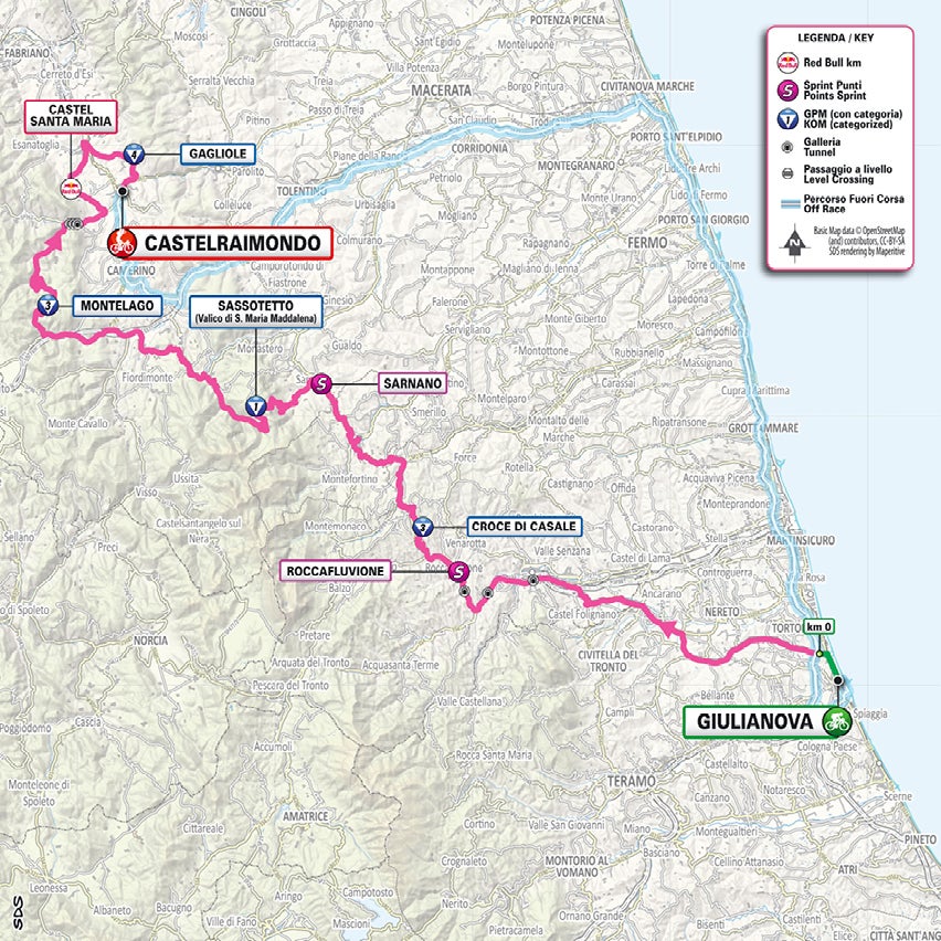 Giro d'Italia – stage eight map