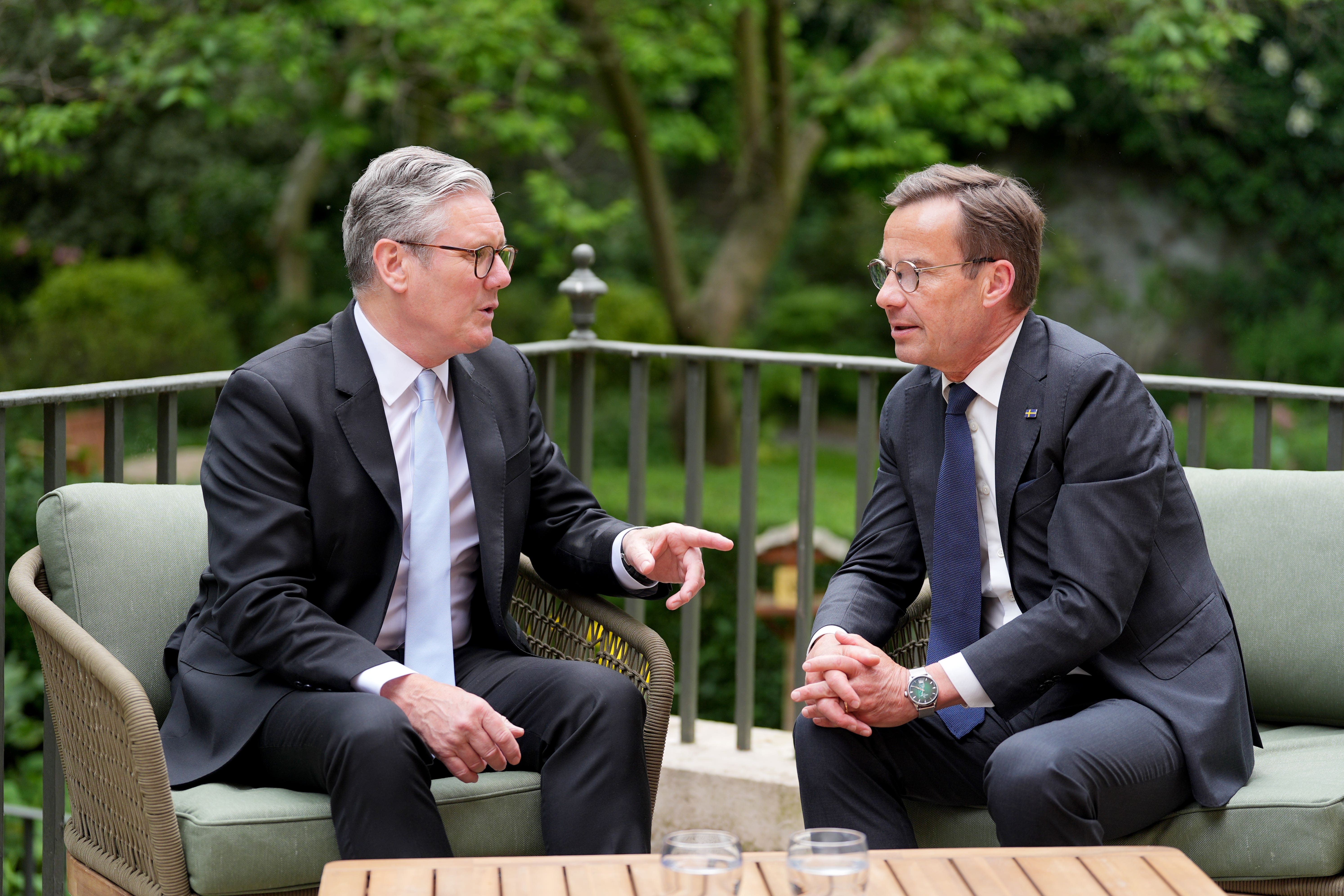 Sir Keir Starmer hailed the strength of UK-Swedish relations as he welcomed Sweden’s prime minister to Downing Street. (Yui Mok/PA)