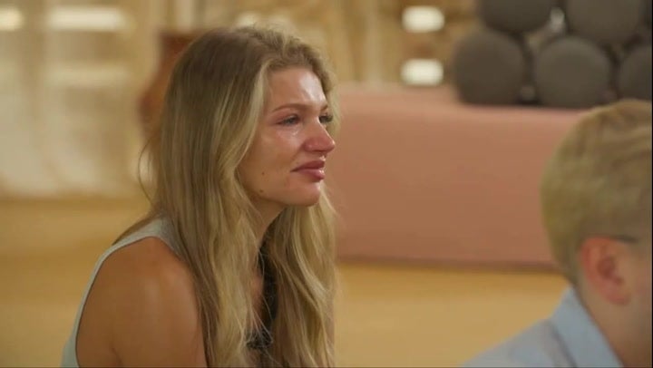 One participant breaks down in tears when confronted with the sex therapists acting out an intimate moment in front of the group