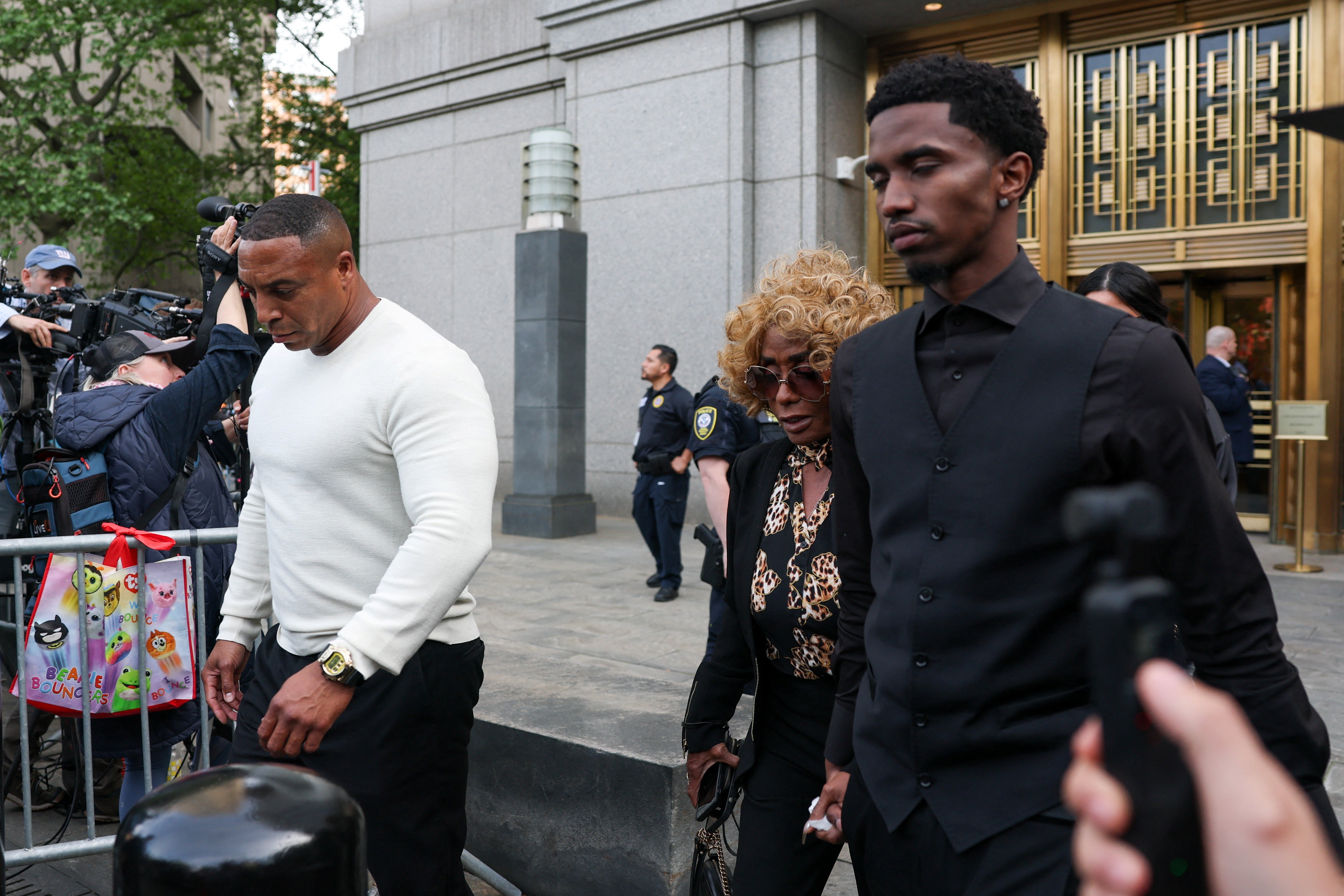 Janice Combs, mother of Sean Combs, outside the court on the first day of sex trafficking and racketeering conspiracy trial