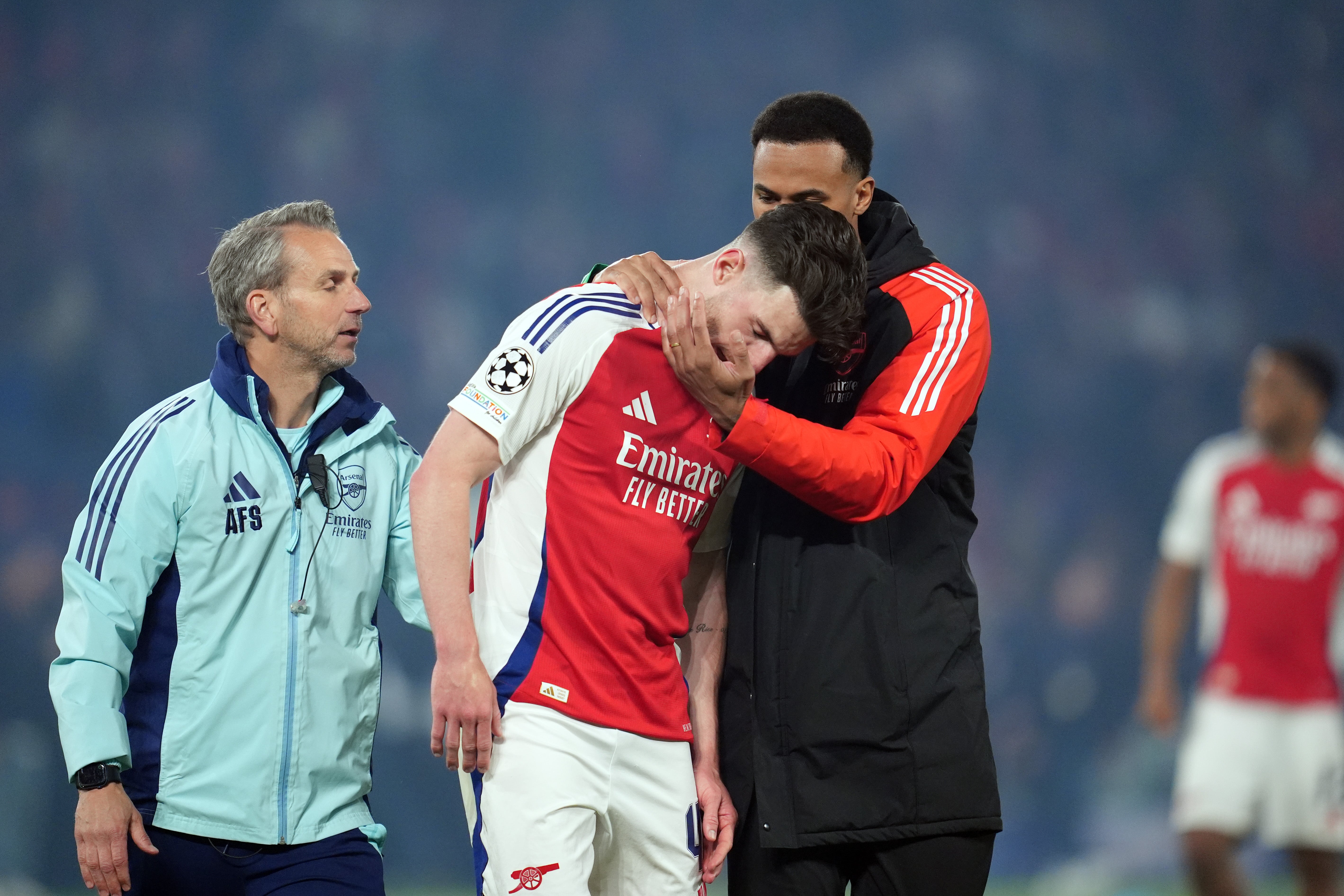 Rice joins the likes of Gabriel Magalhaes, Gabriel Jesus and Jurrien Timber on the sidelines as Arsenal's injury crisis worsens