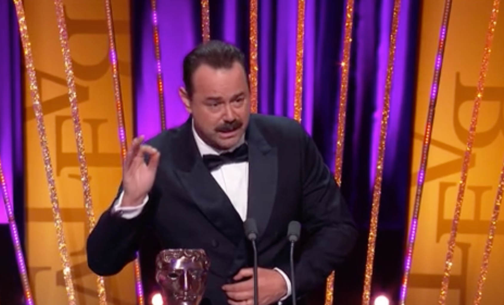 Actor swore a few times during his acceptance speech