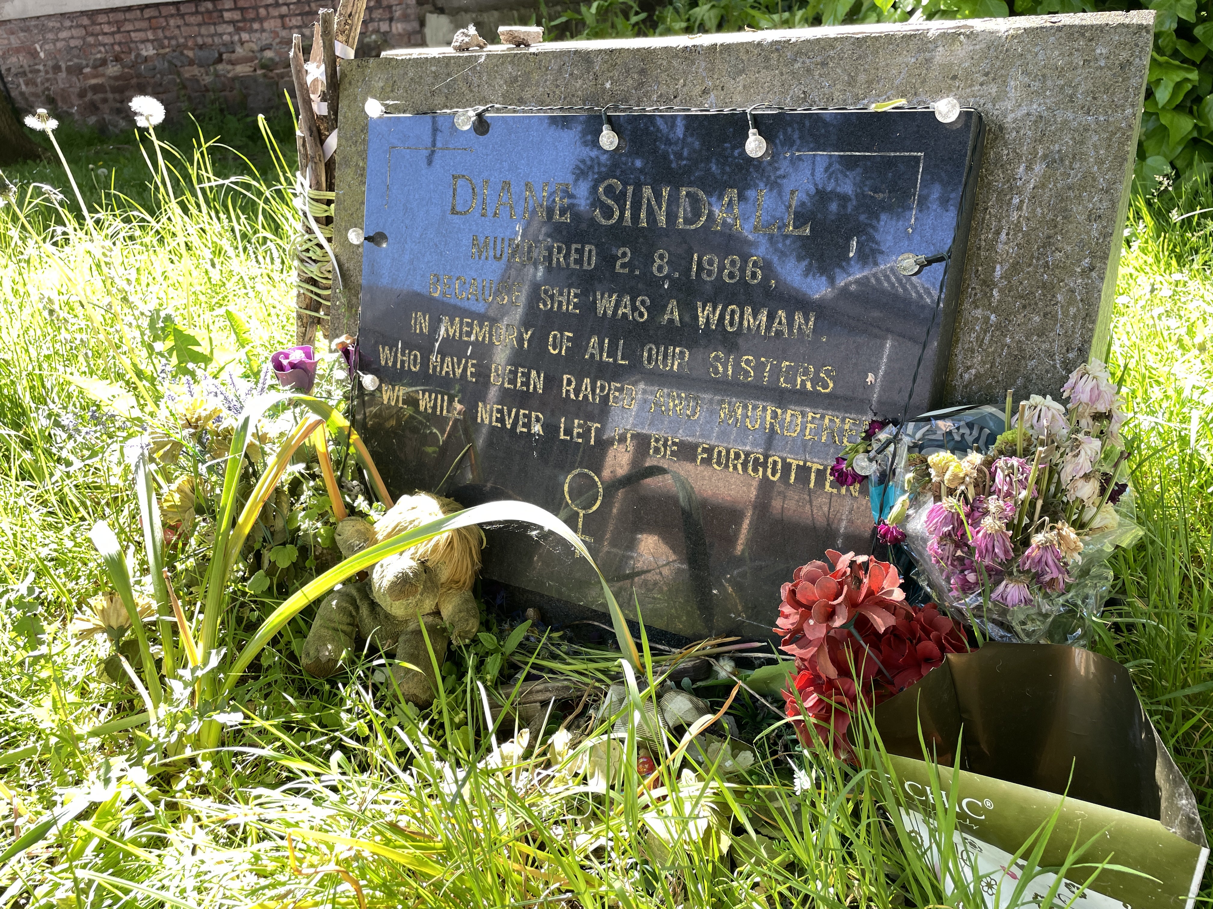 The memorial stone for Diane Sindall on Borough Road in Birkenhead, Wirral (Eleanor Barlow/PA)