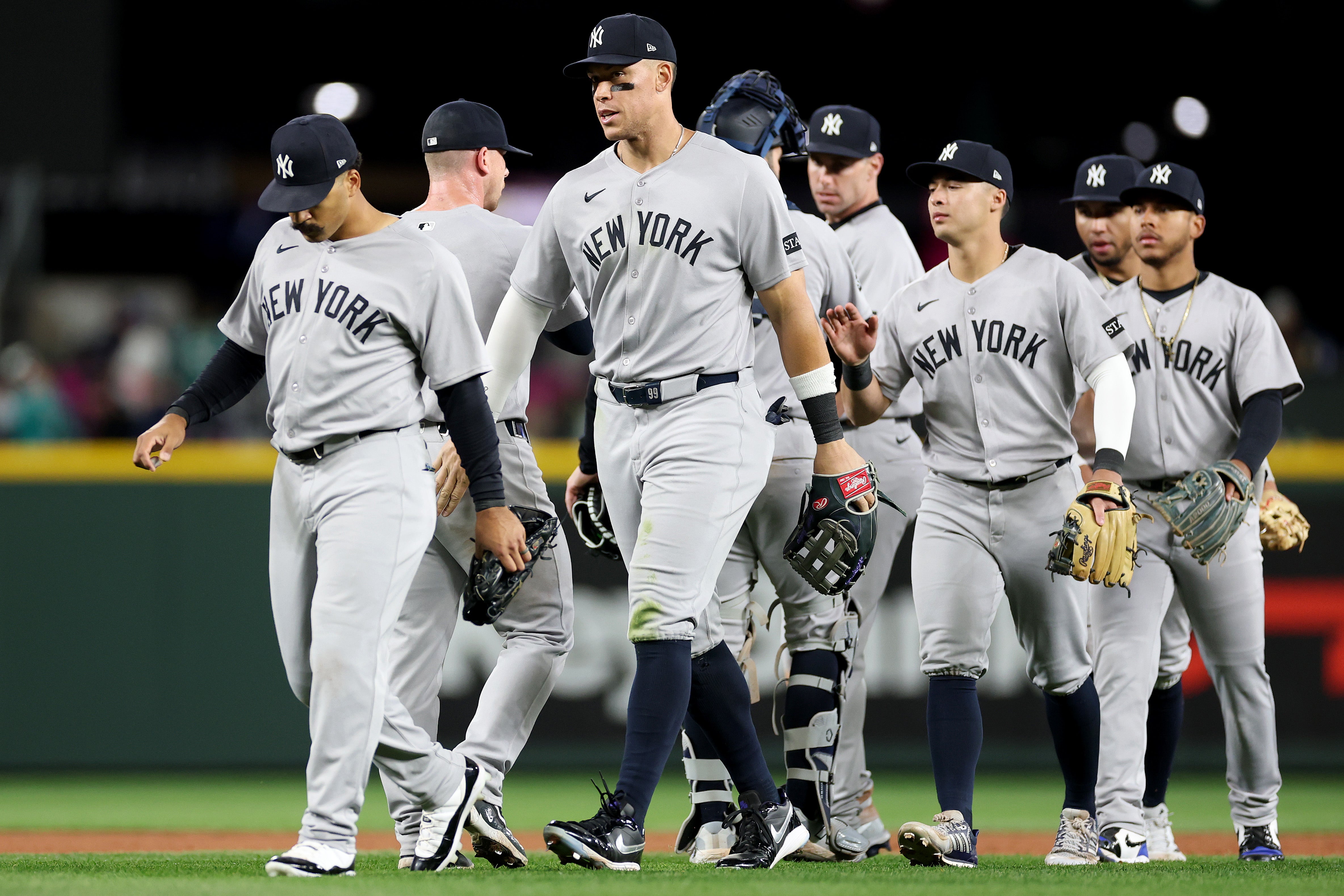 The New York Yankees appeared somber after winning the game but losing Cabrera to an injury