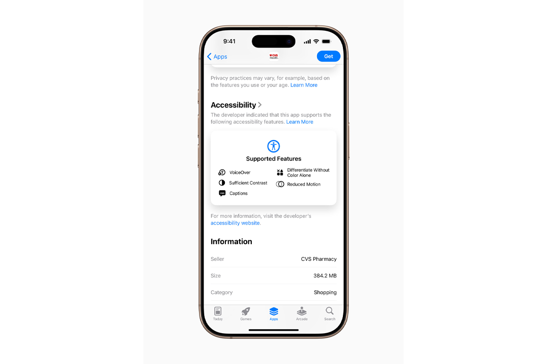 Accessibility Nutrition Labels will also be coming to the App Store