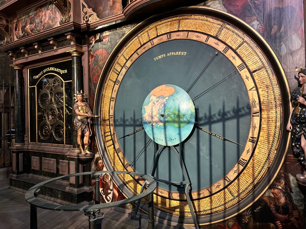 A matter of time: an astronomical clock in Strasbourg Cathedral, less than two hours from Paris CDG airport