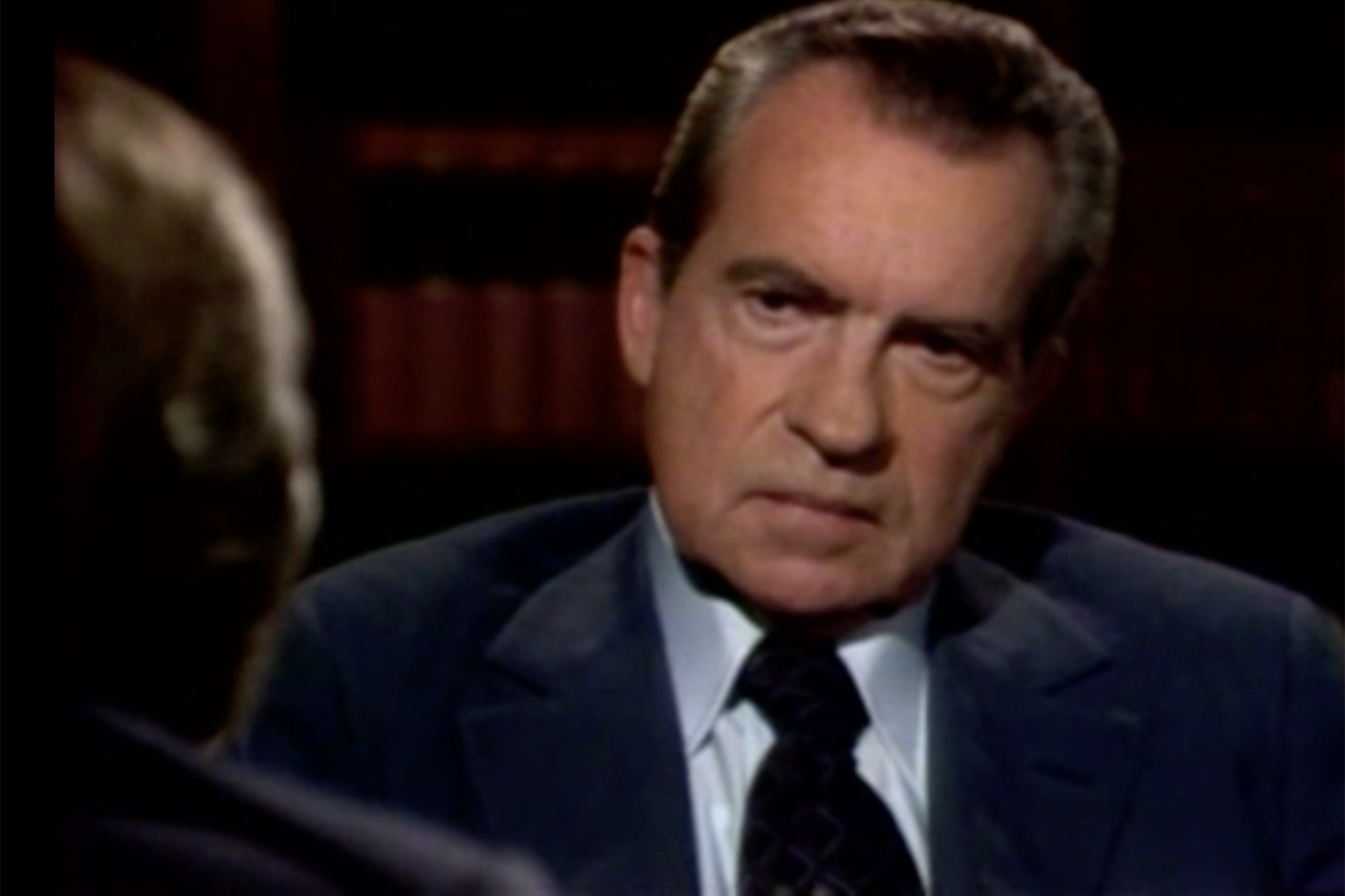 <p>Pathology of unchecked power: Richard Nixon during an interview with David Frost in 1977</p>