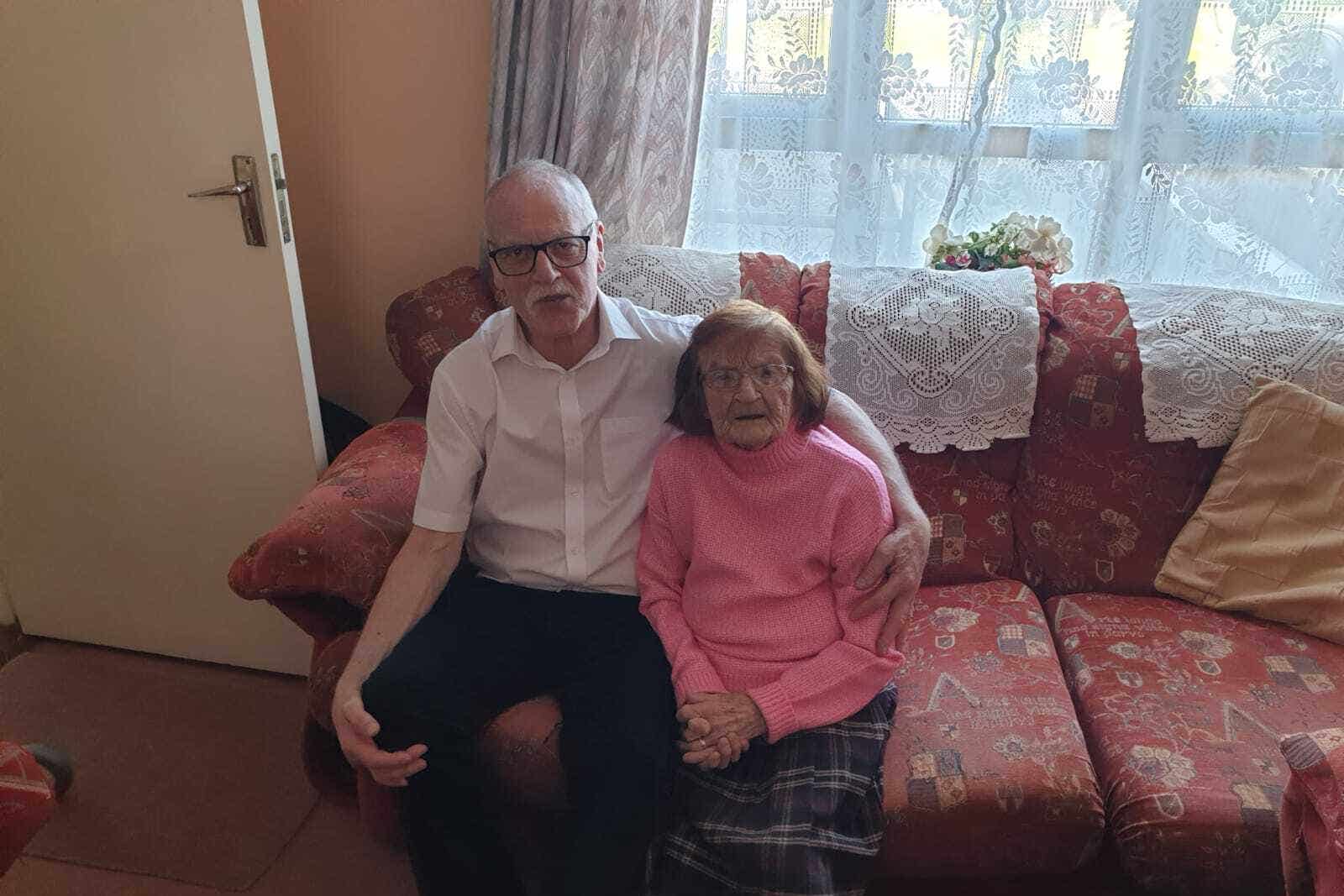 Patrick Naughton with his birth mother Christina ‘Chrissie’ Tully at her home in Co Galway (Patrick Naughton/PA)