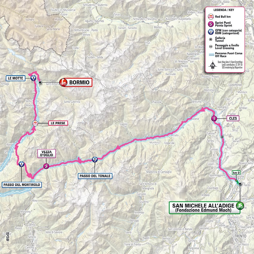 Giro d'Italia – stage 17 map