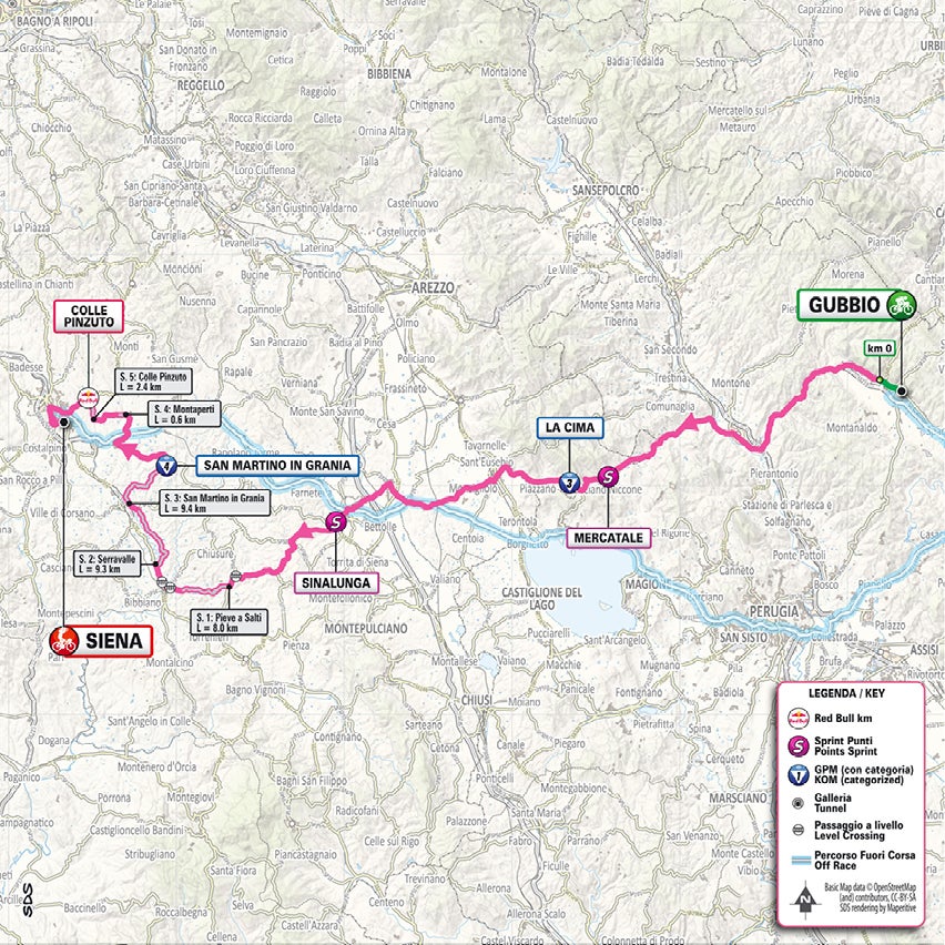 Giro d'Italia – stage nine map