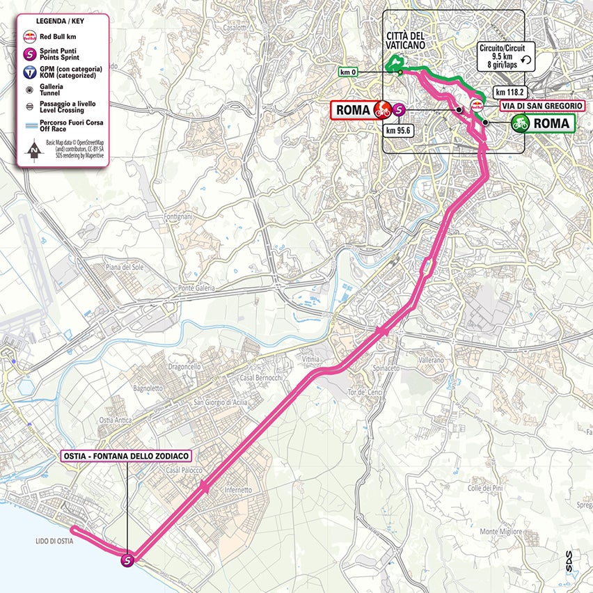 Giro d'Italia – stage 21 map