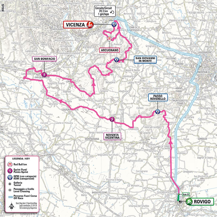 Giro d'Italia – stage 13 map