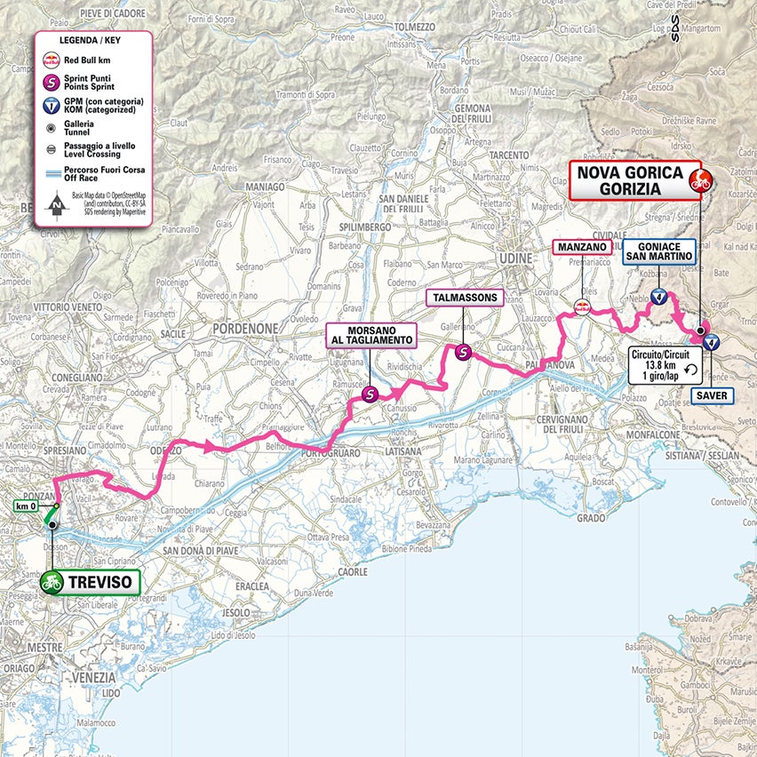 Giro d'Italia – stage 14 map