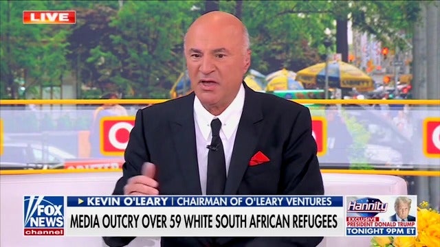 Shark Tank host Kevin O'Leary declares that despite Donald Trump saying white South Africans face "genocide," the president granting them refugee status "has nothing to do with race."