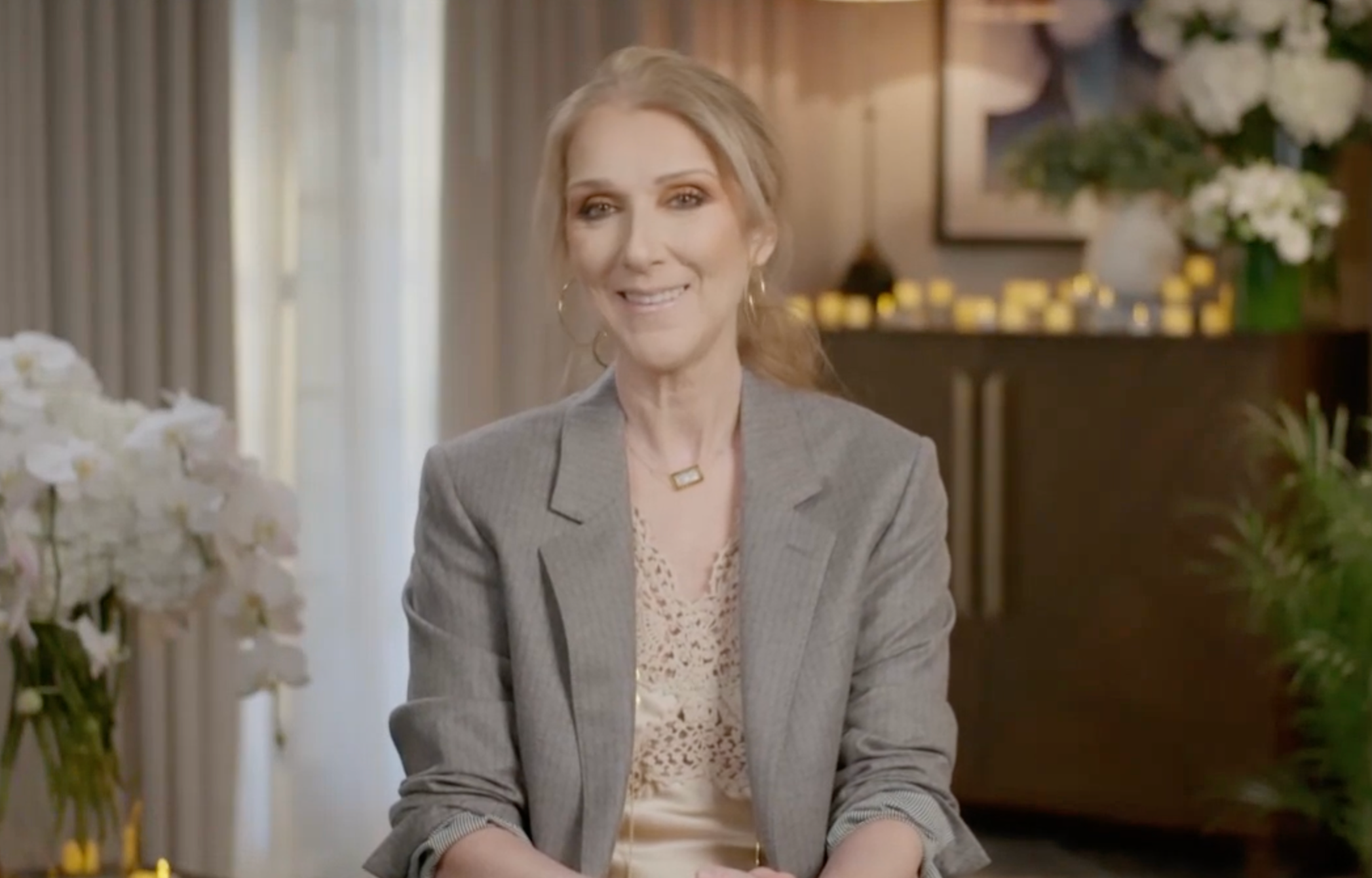 Celine Dion during the Eurovision semi-final on Tuesday (13 May)