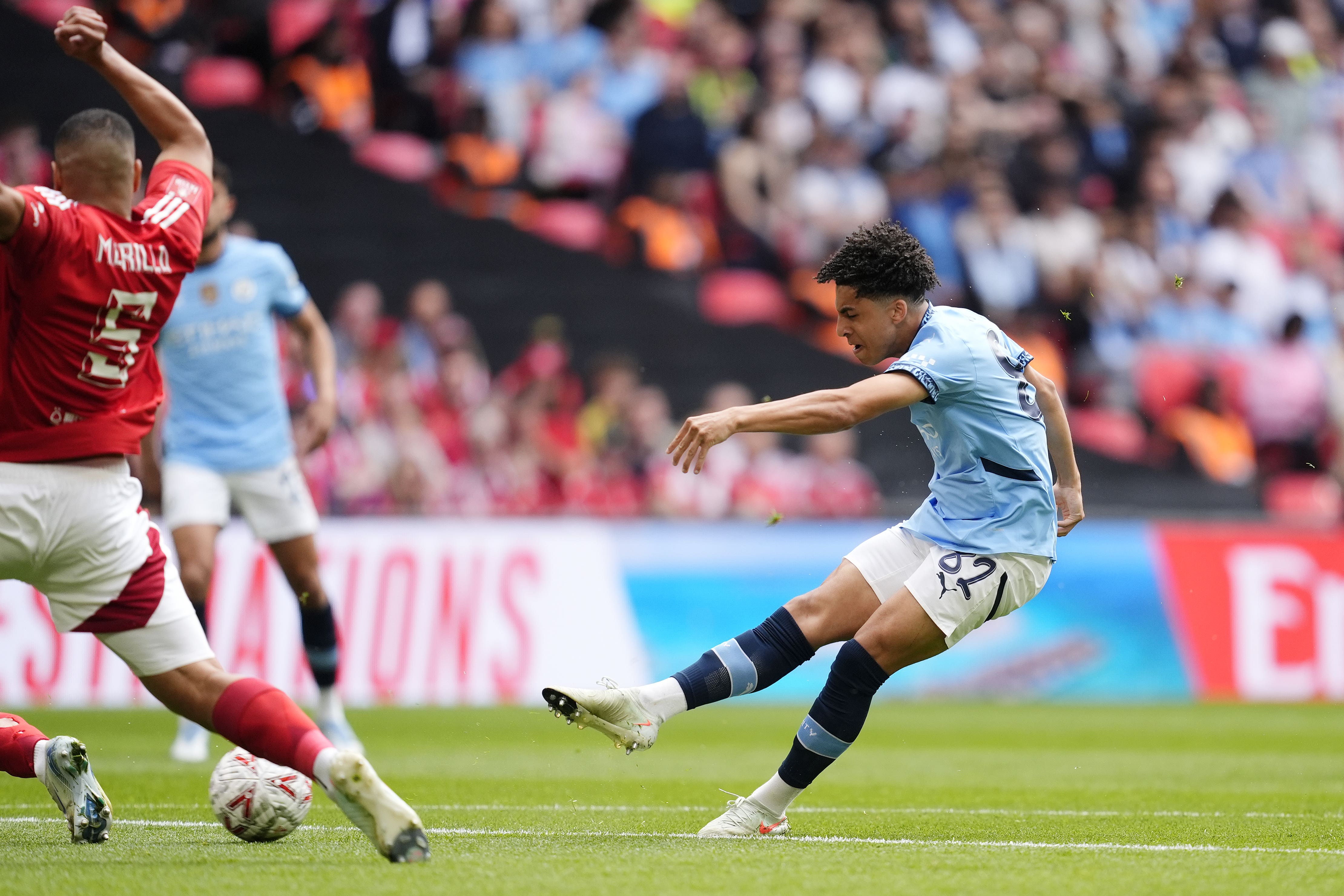 Rico Lewis struck as Manchester City booked a return to the FA Cup final (Nick Potts/PA)