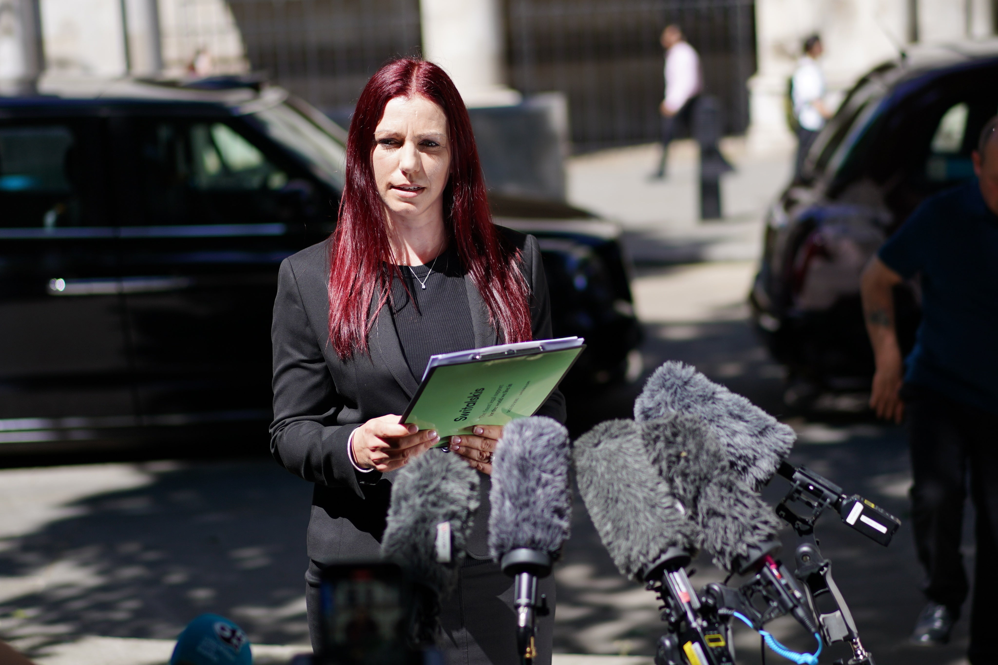 Mr Sullivan’s lawyer Sarah Myatt speaking outside the Royal Courts of Justice on Monday