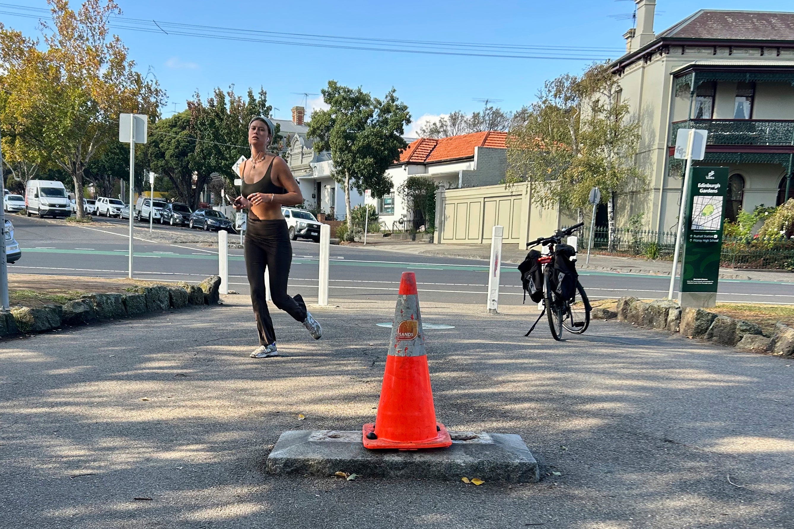 The monument in Melbourne’s Edinburgh Gardens was snapped at its base