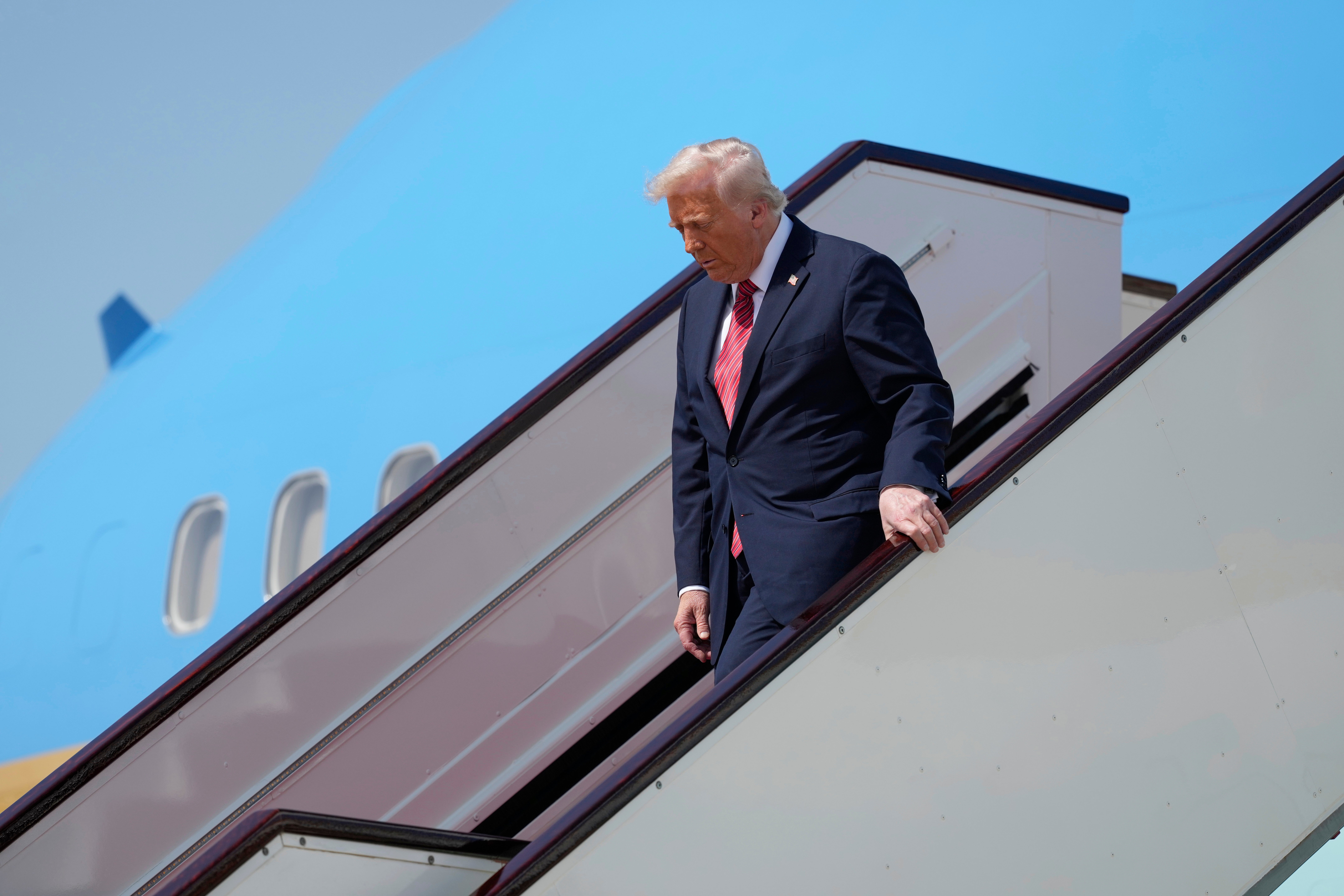 Trump arrives at Hamad International Airport in Doha