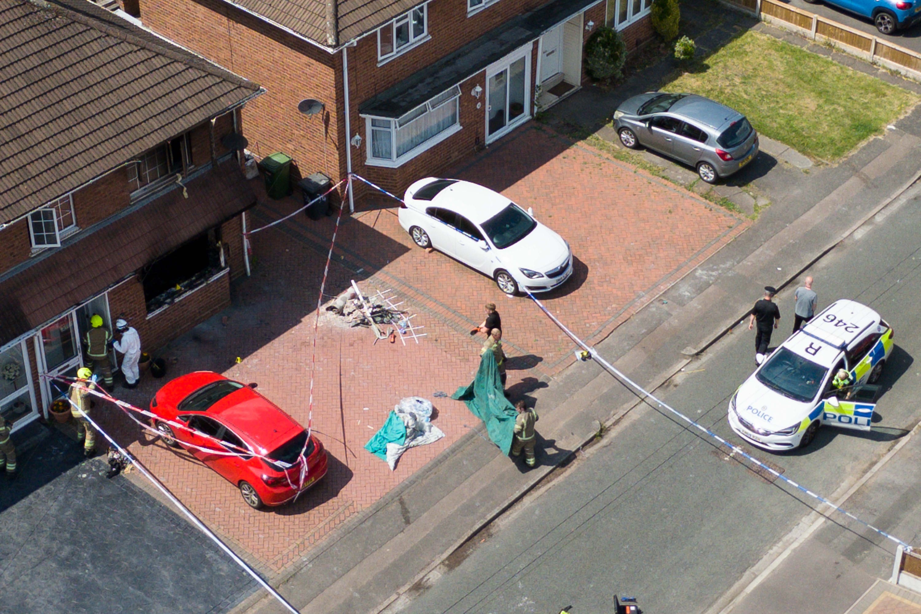 Emergency services at the scene in Plascom Road in Wolverhampton (Jacob King/PA)