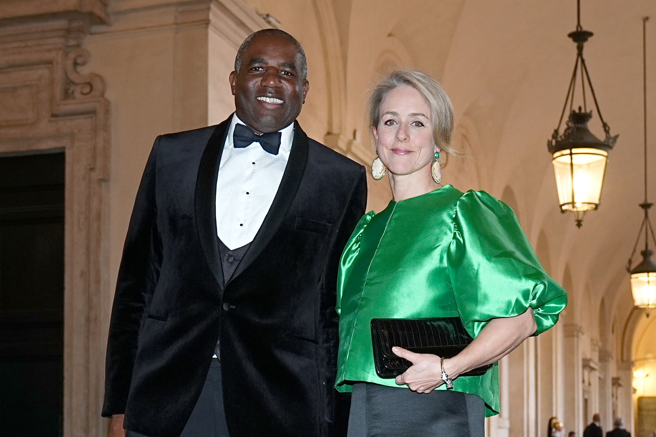 Foreign Secretary David Lammy and his wife Nicola Green attend the State Banquet at the Palazzo Quirinale in Rome during the King’s state visit to Italy (Aaron Chown/PA)