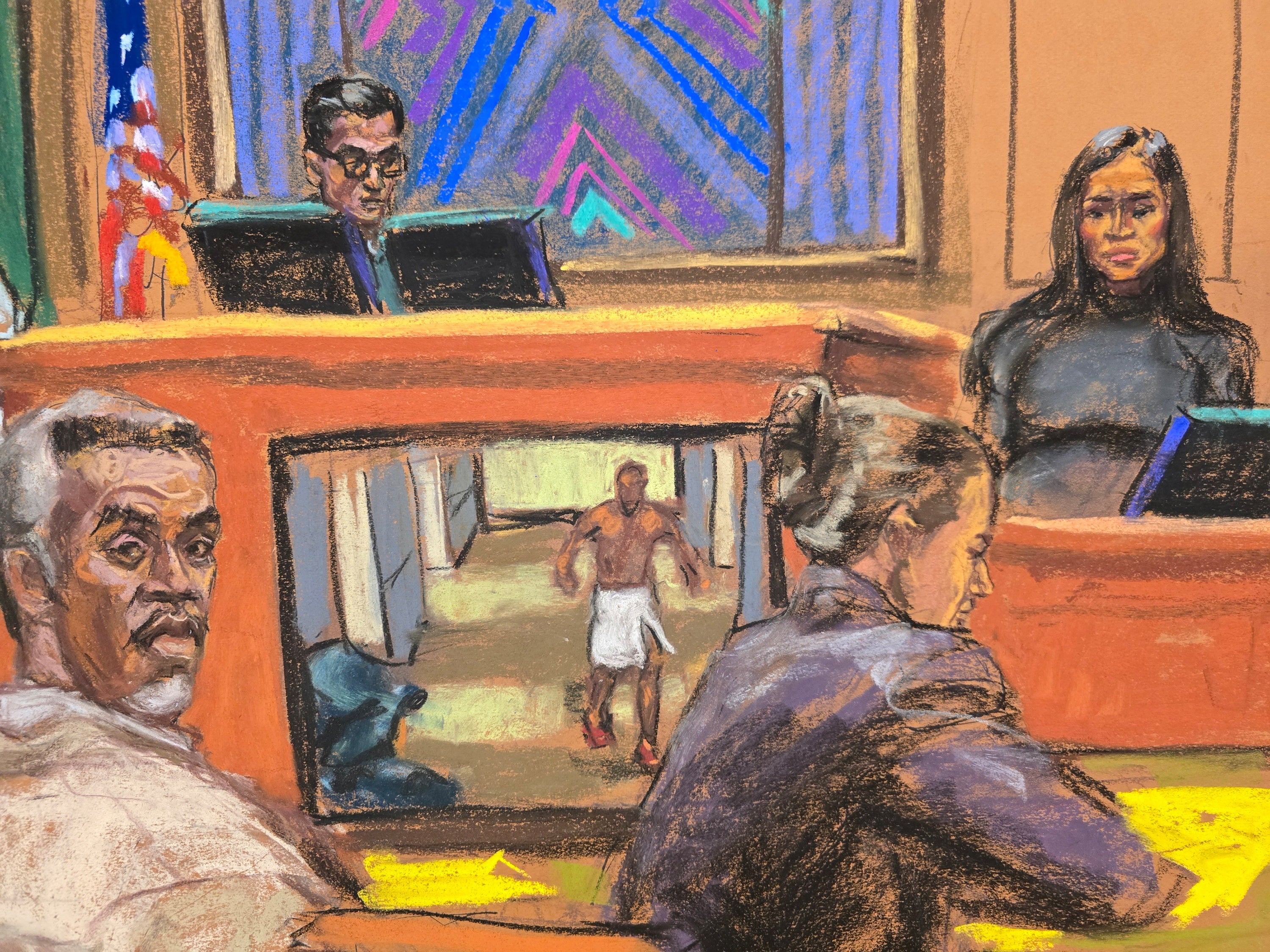 Sean Combs listened as his former girlfriend Casandra ‘Cassie’ Ventura testified as the infamous 2016 LA hotel video from was played on May 14