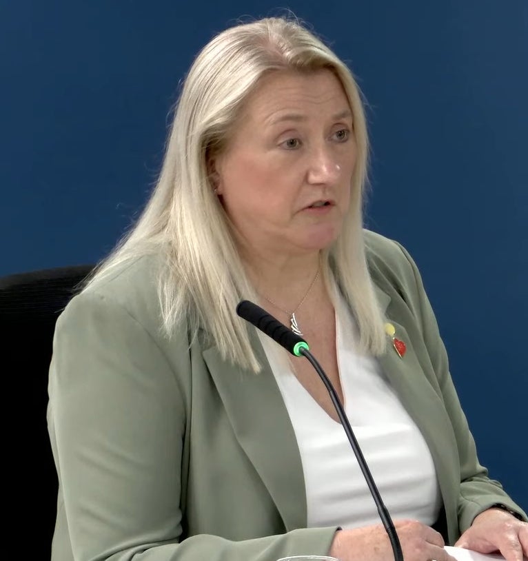 Screen grab from the UK Covid-19 Inquiry live stream of Hazel Gray giving evidence to the UK Covid-19 Inquiry in London