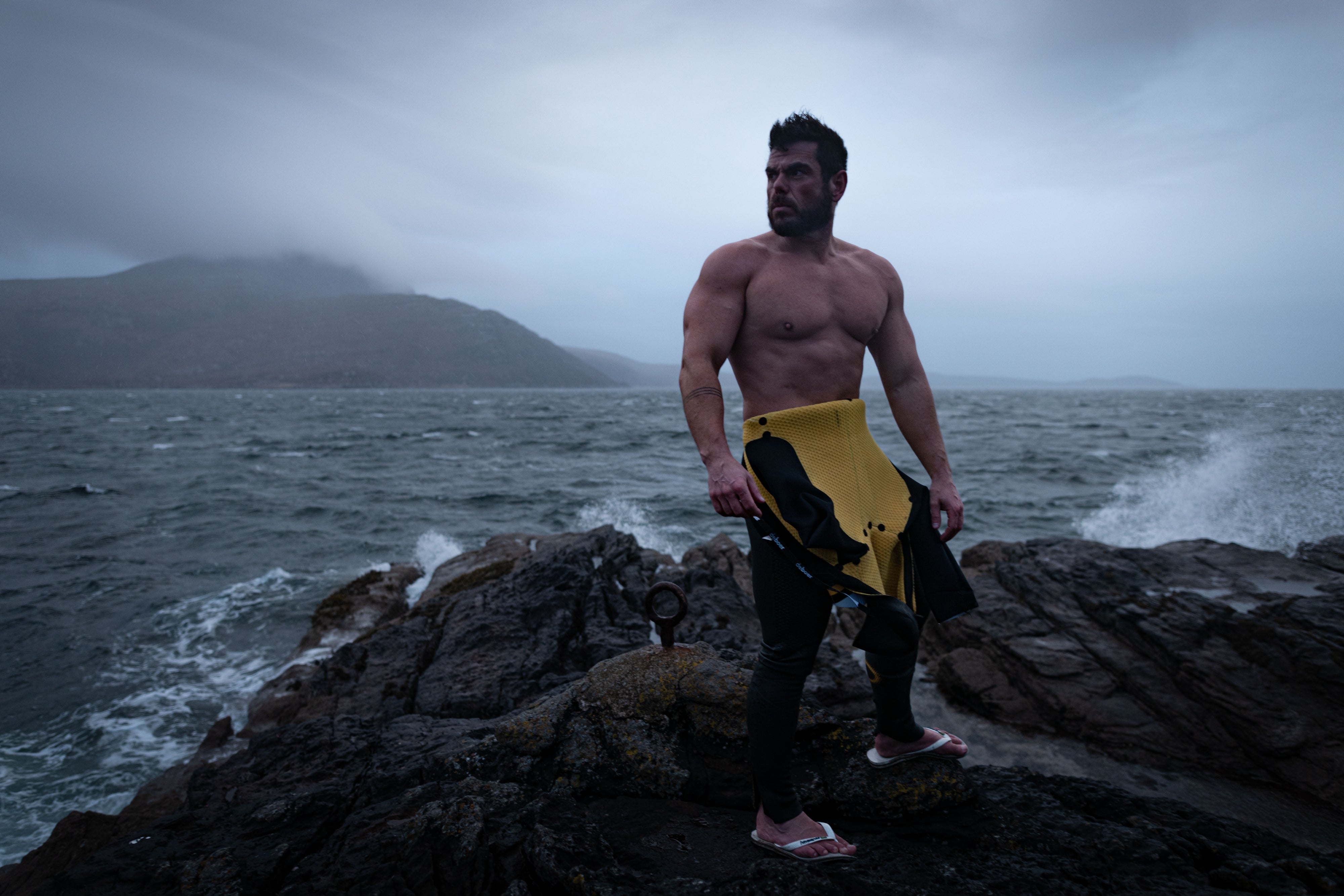 Ultra-swimmer Ross Edgley faced choppy waves, killer whales and temperatures as low as three degrees